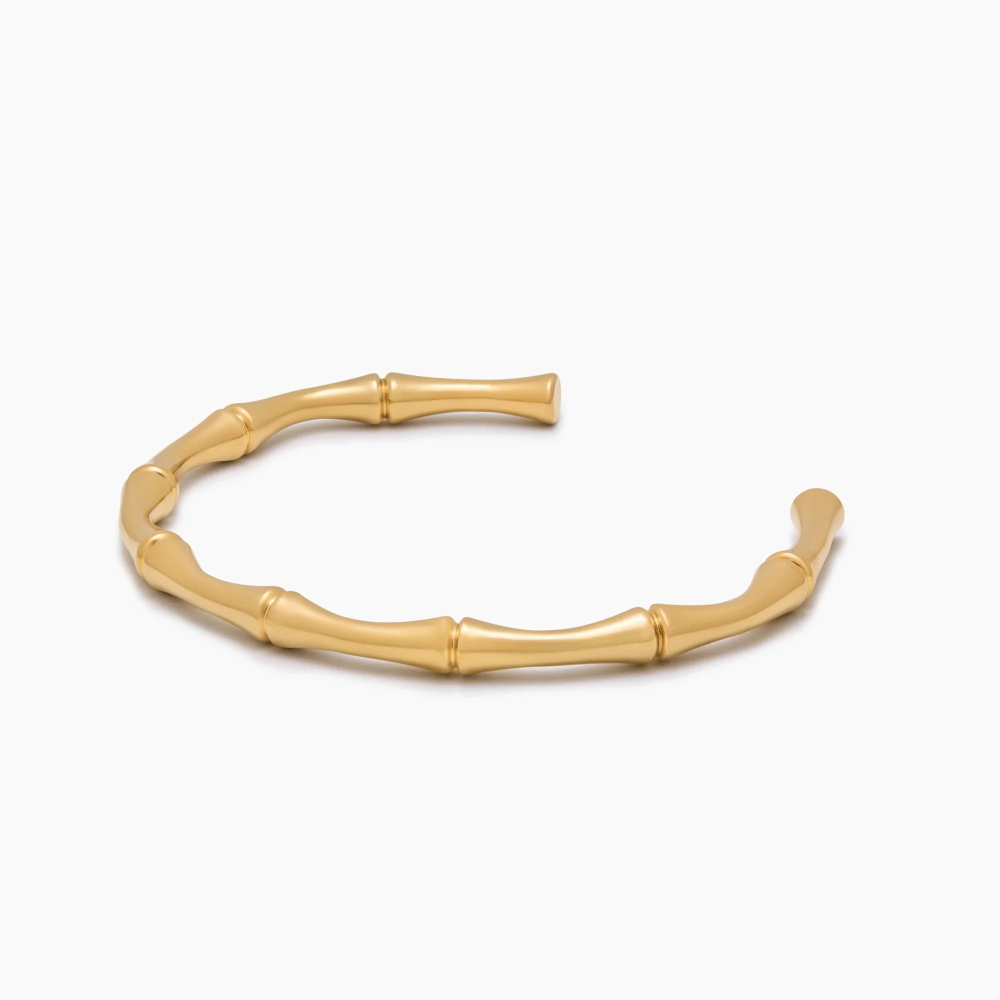 Bamboo Gold Cuff Bracelet - Image 4