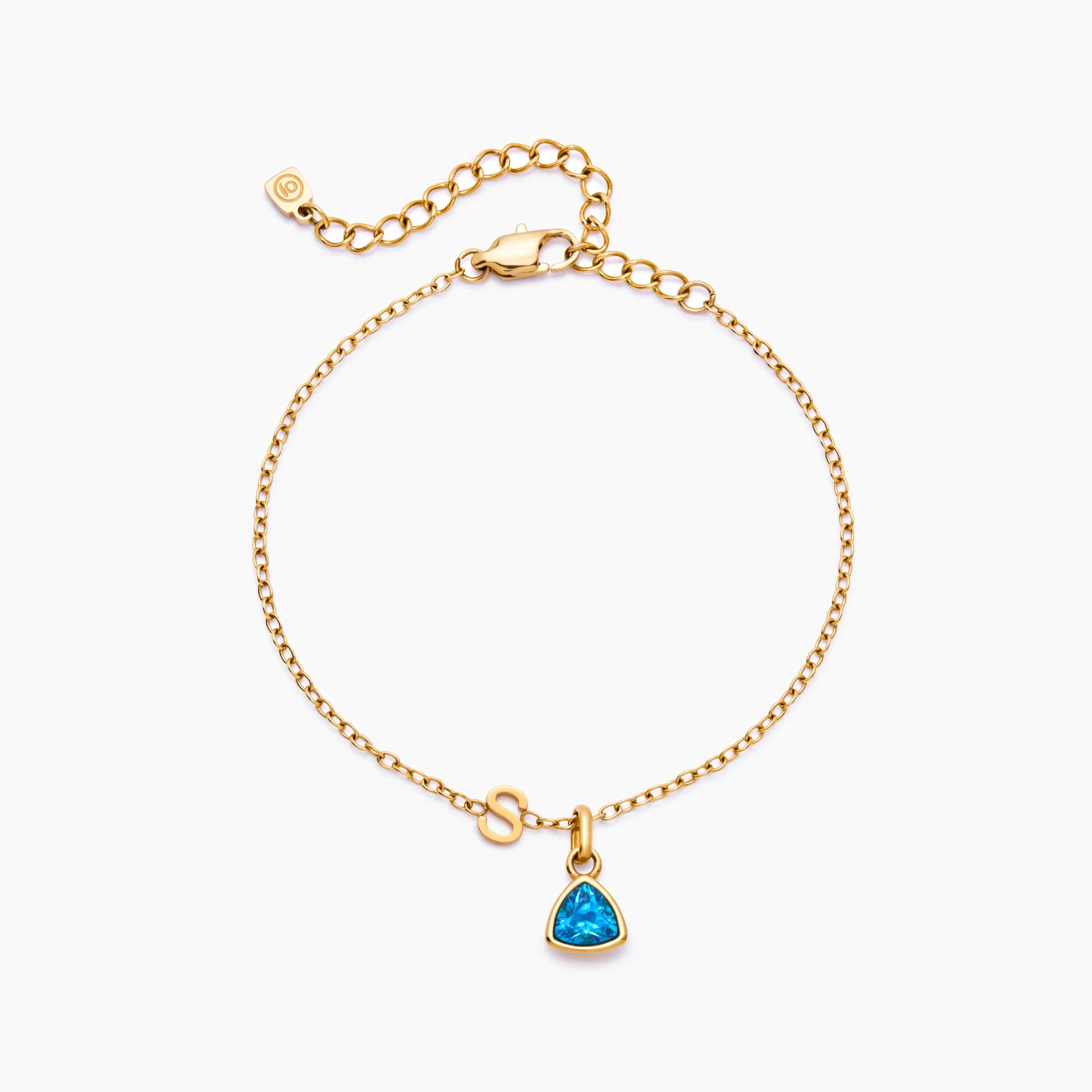 Birthstone Initial Charm Bracelet
