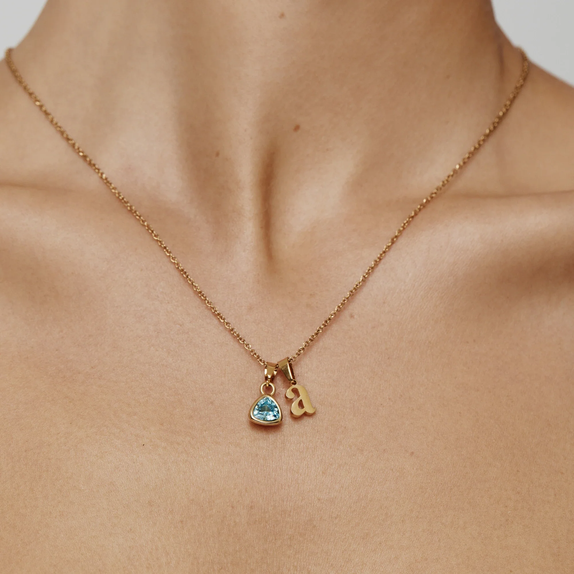 By Heart Initial & Birthstone Necklace - Image 2