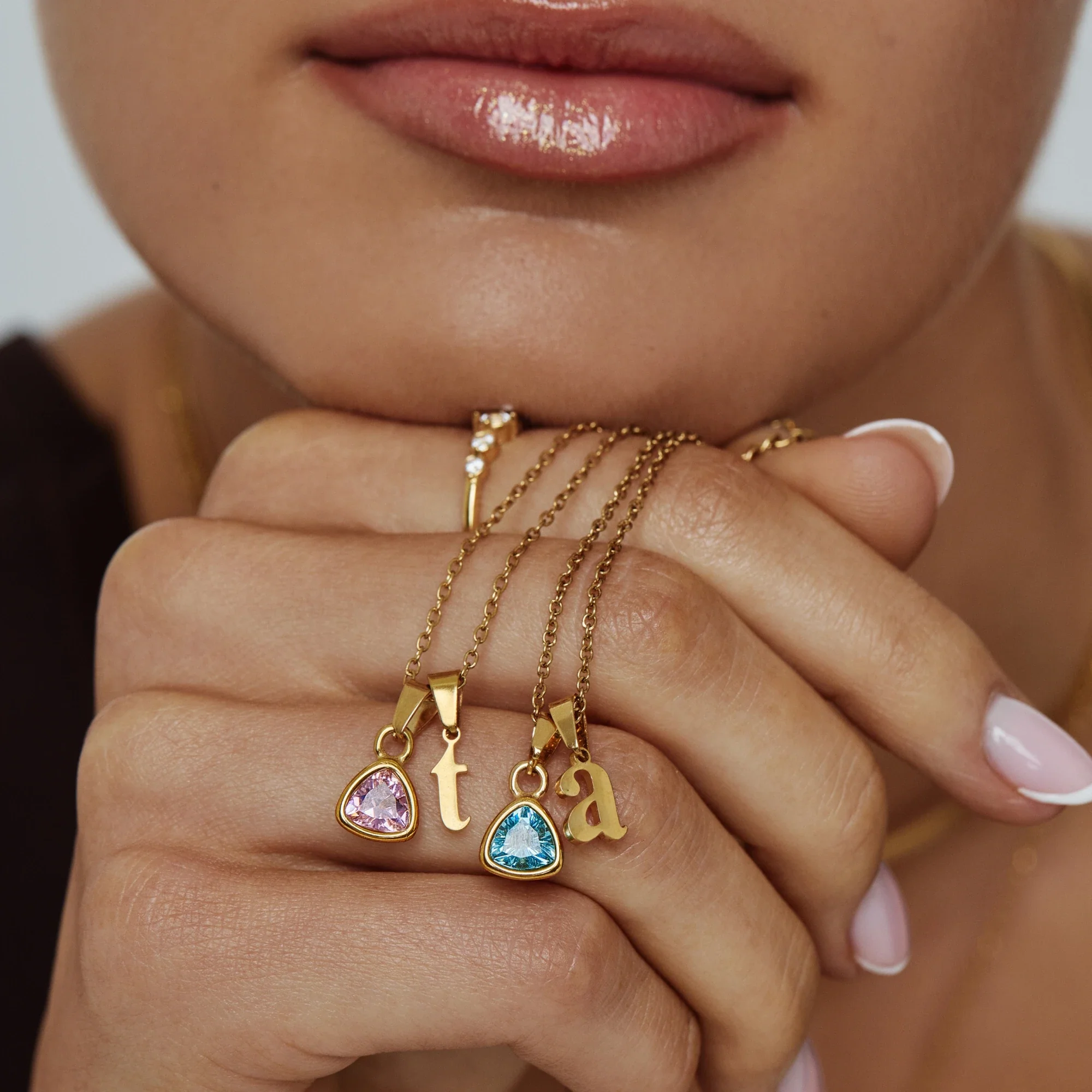 By Heart Initial & Birthstone Necklace - Image 4