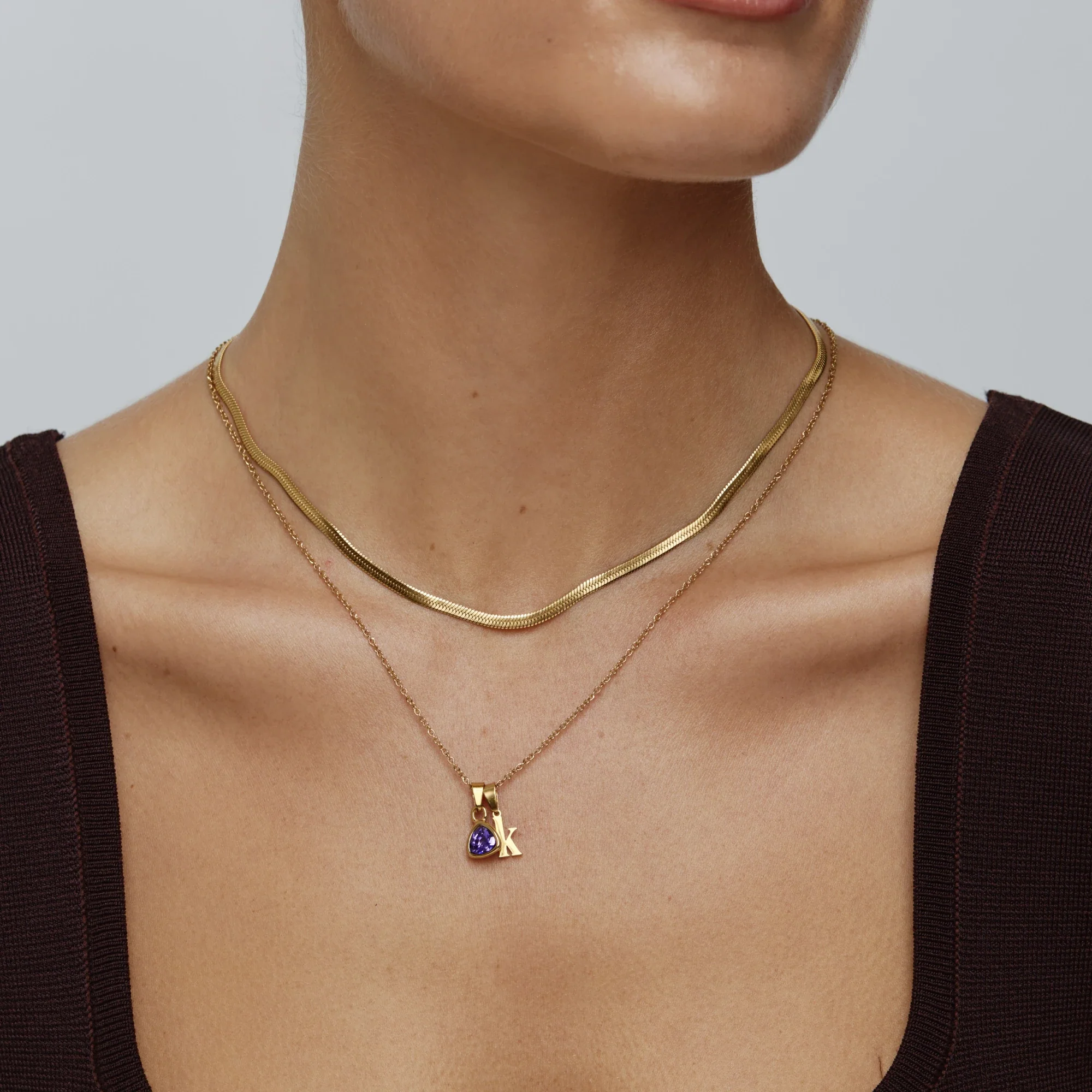 By Heart Initial & Birthstone Necklace - Image 5