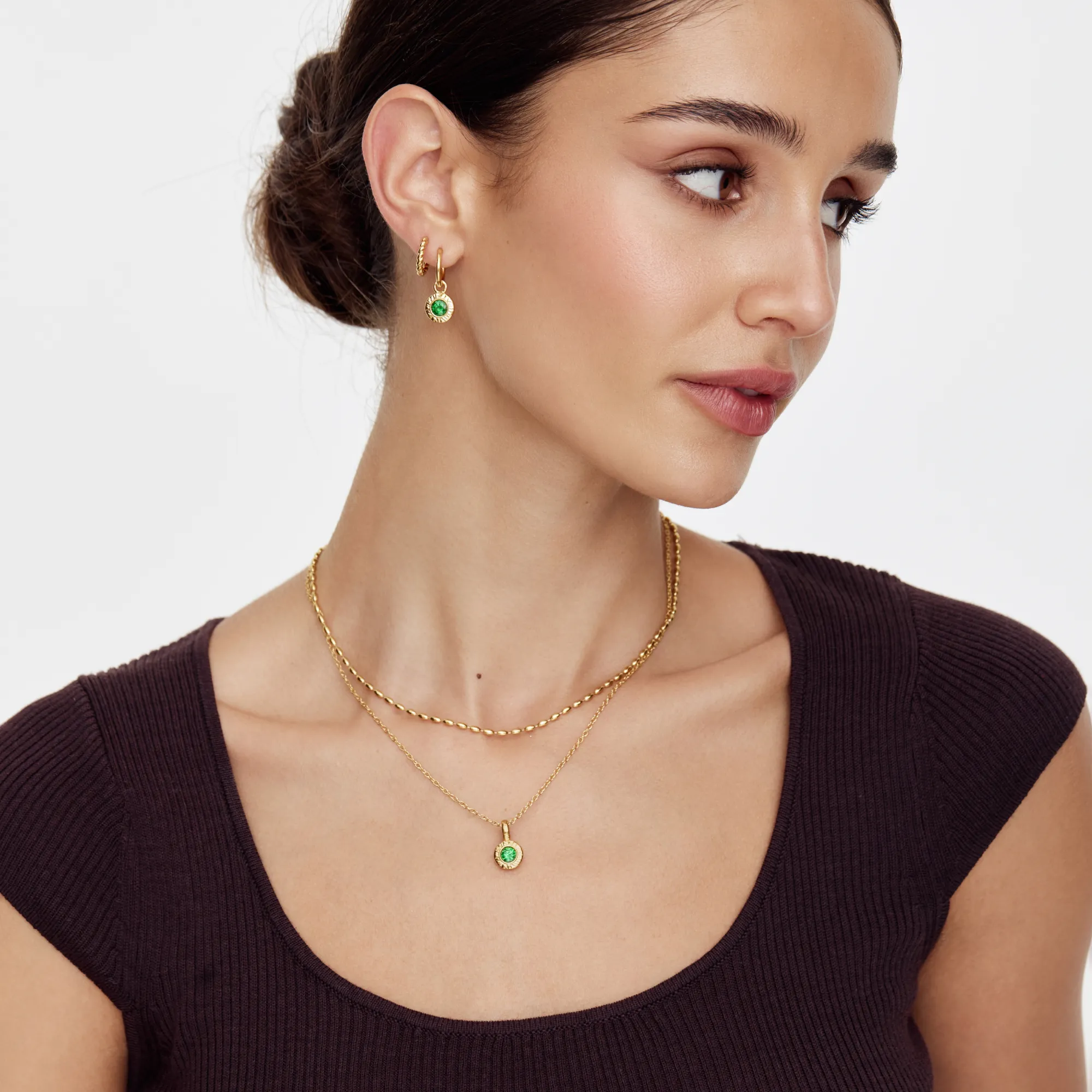 Crushed Birthstone Pendant Necklace - Image 2