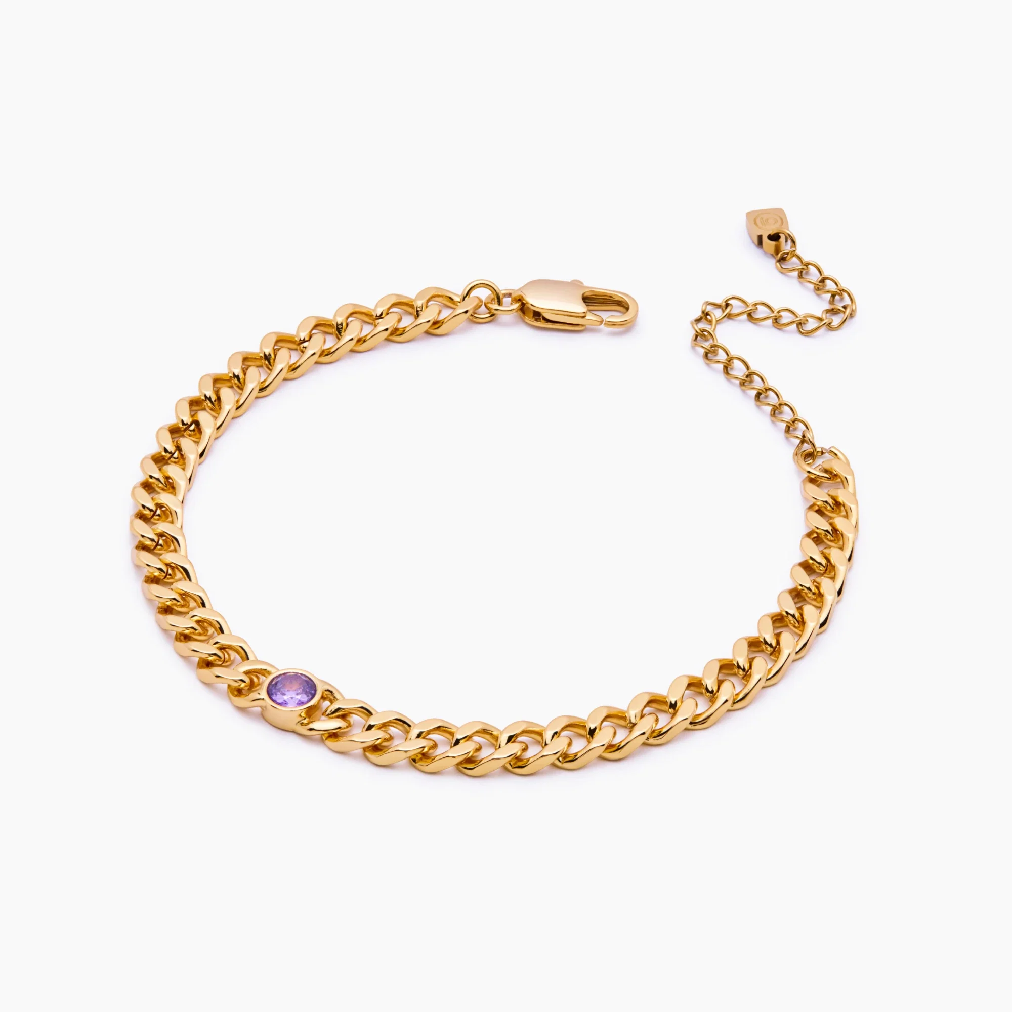 Curb Chain Birthstone Bracelet - Image 3