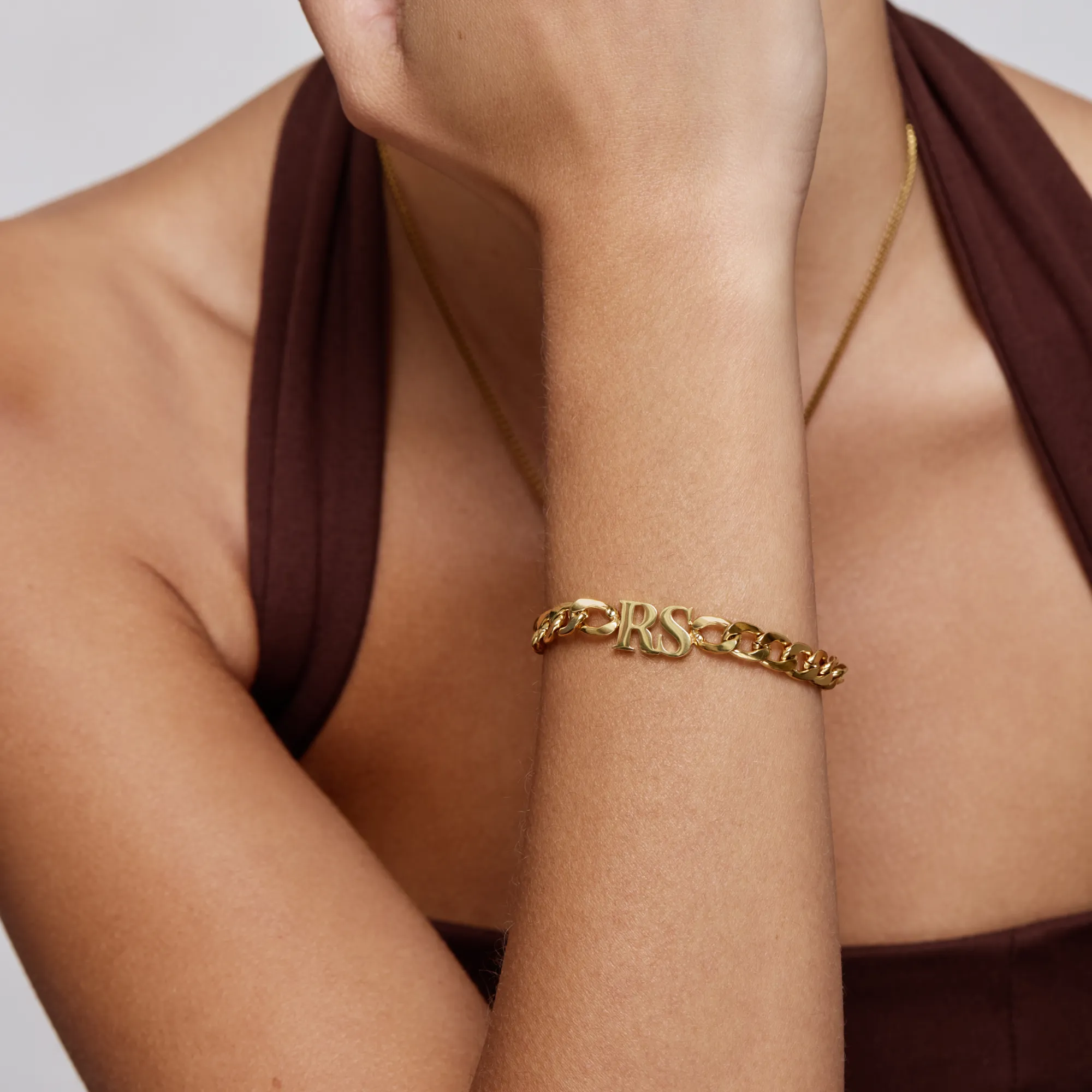 Curb Initial Bracelet - Image 5
