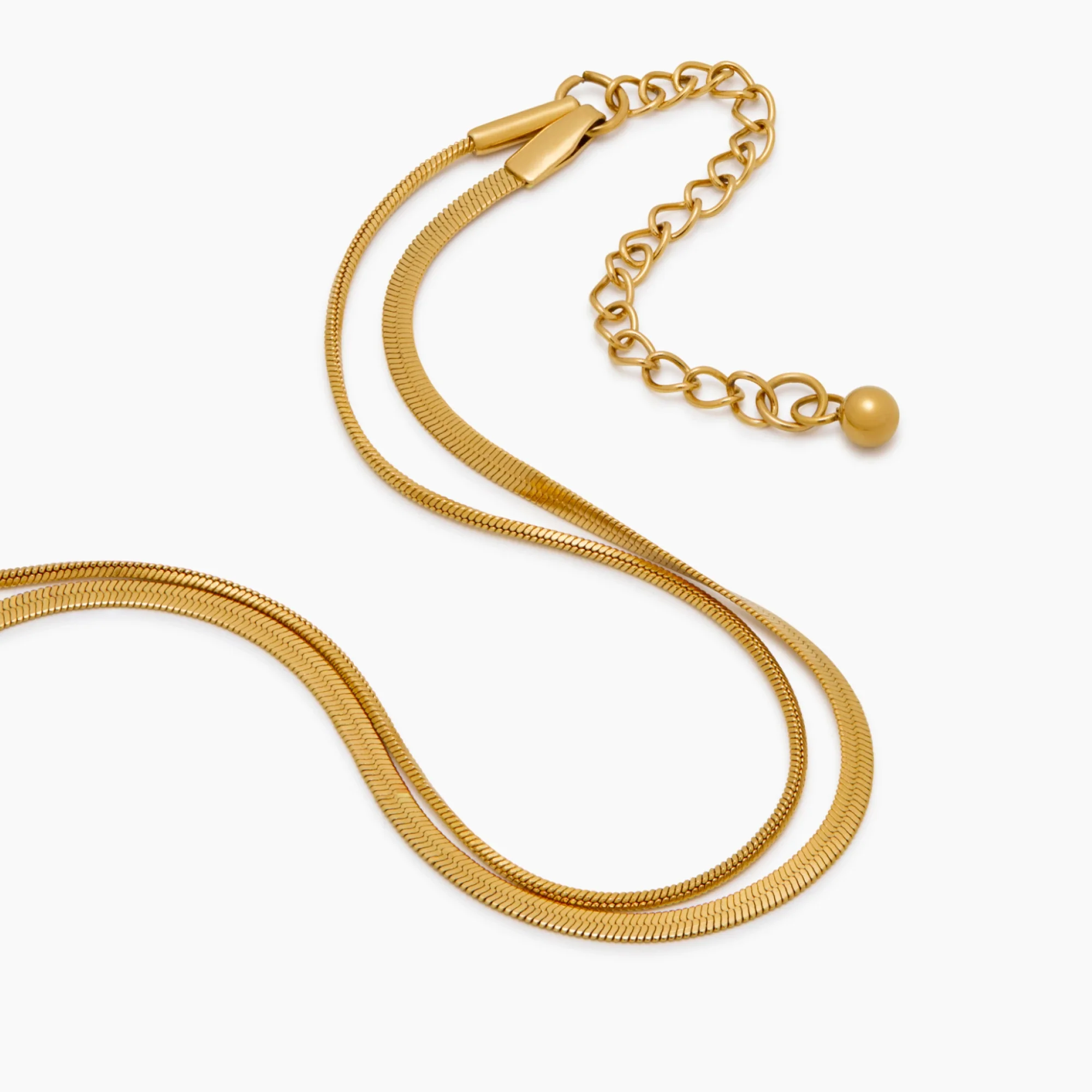 Double Snake Chain Layered Bracelet - Image 5
