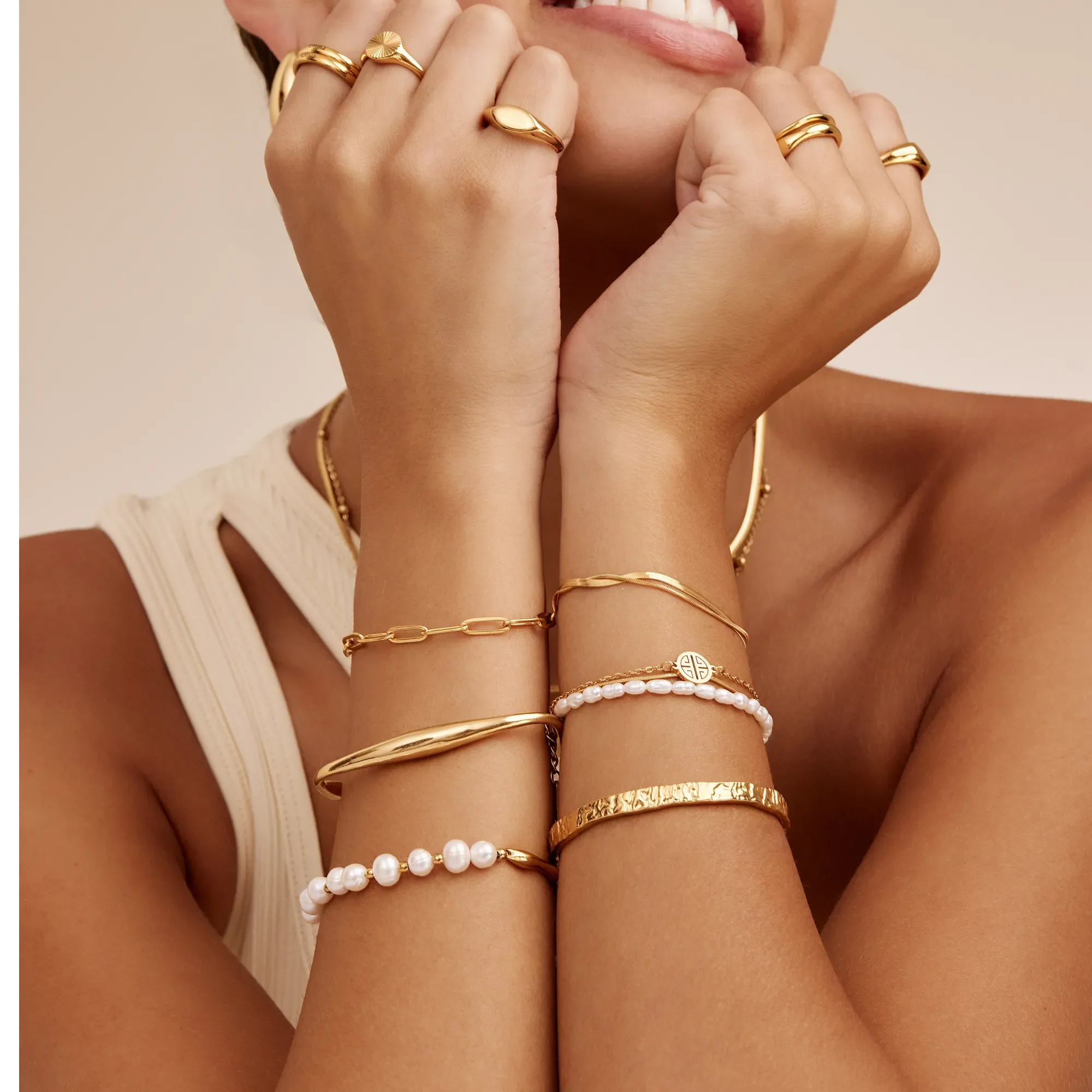 Double Snake Chain Layered Bracelet - Image 6