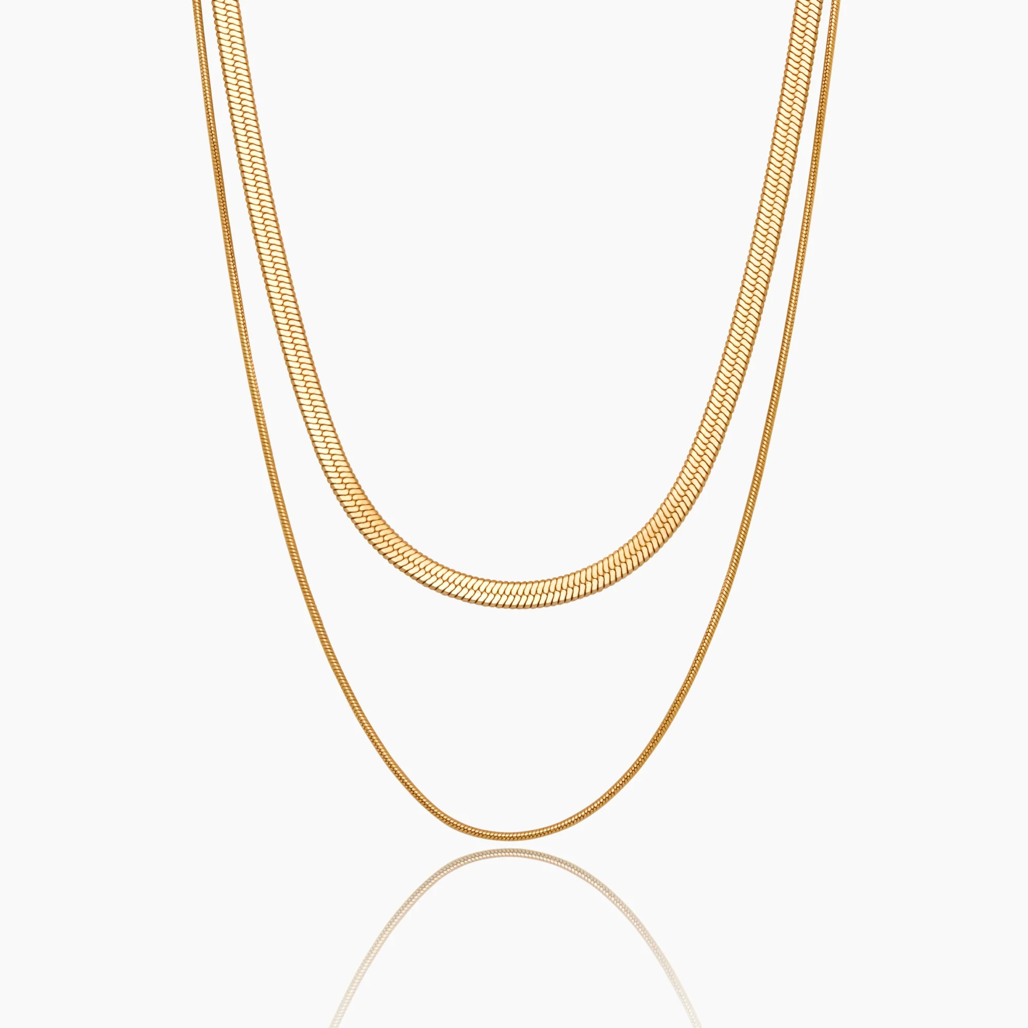 Double Snake Chain Layered Necklace - Image 4
