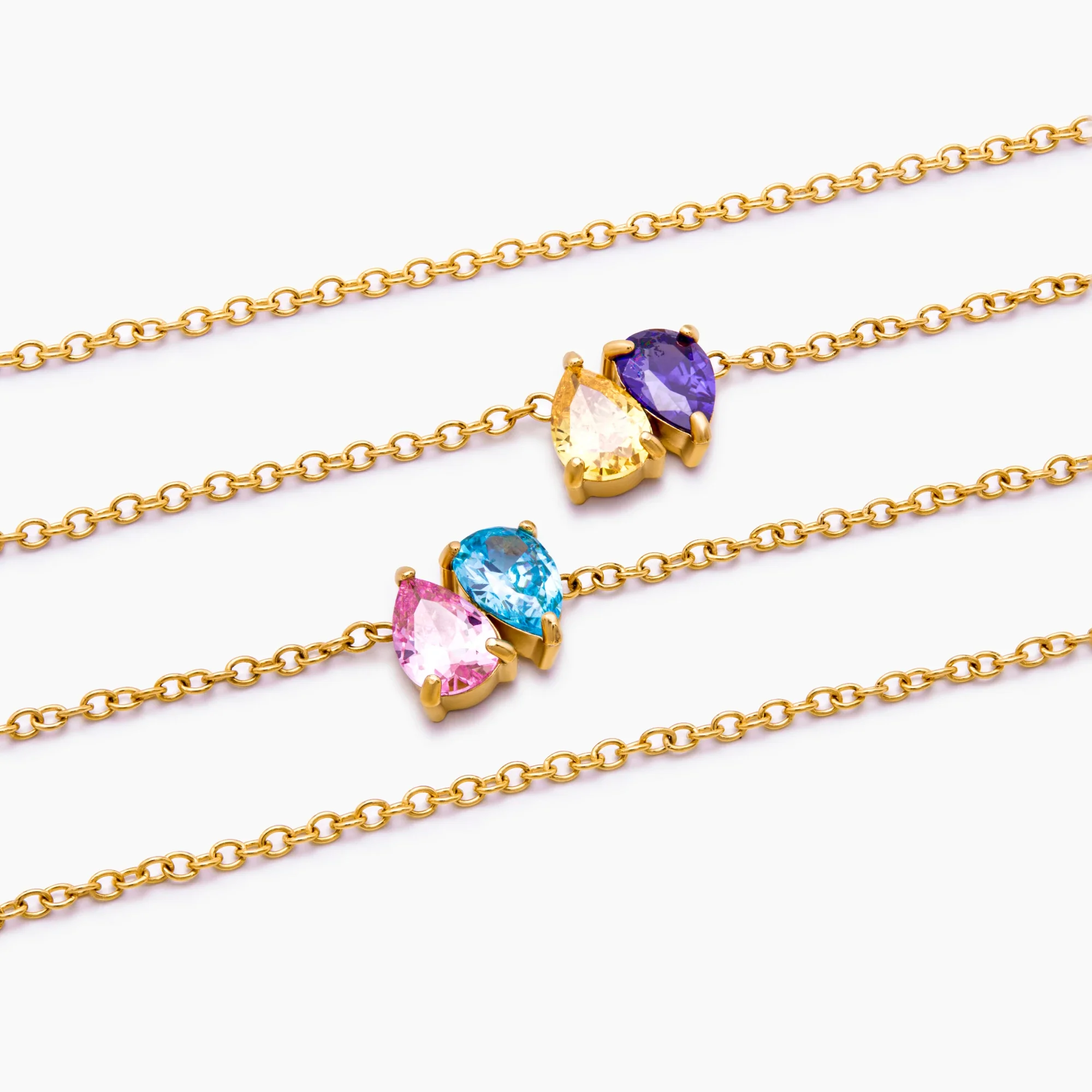 Duo Teardrop Birthstone Necklace - Image 6