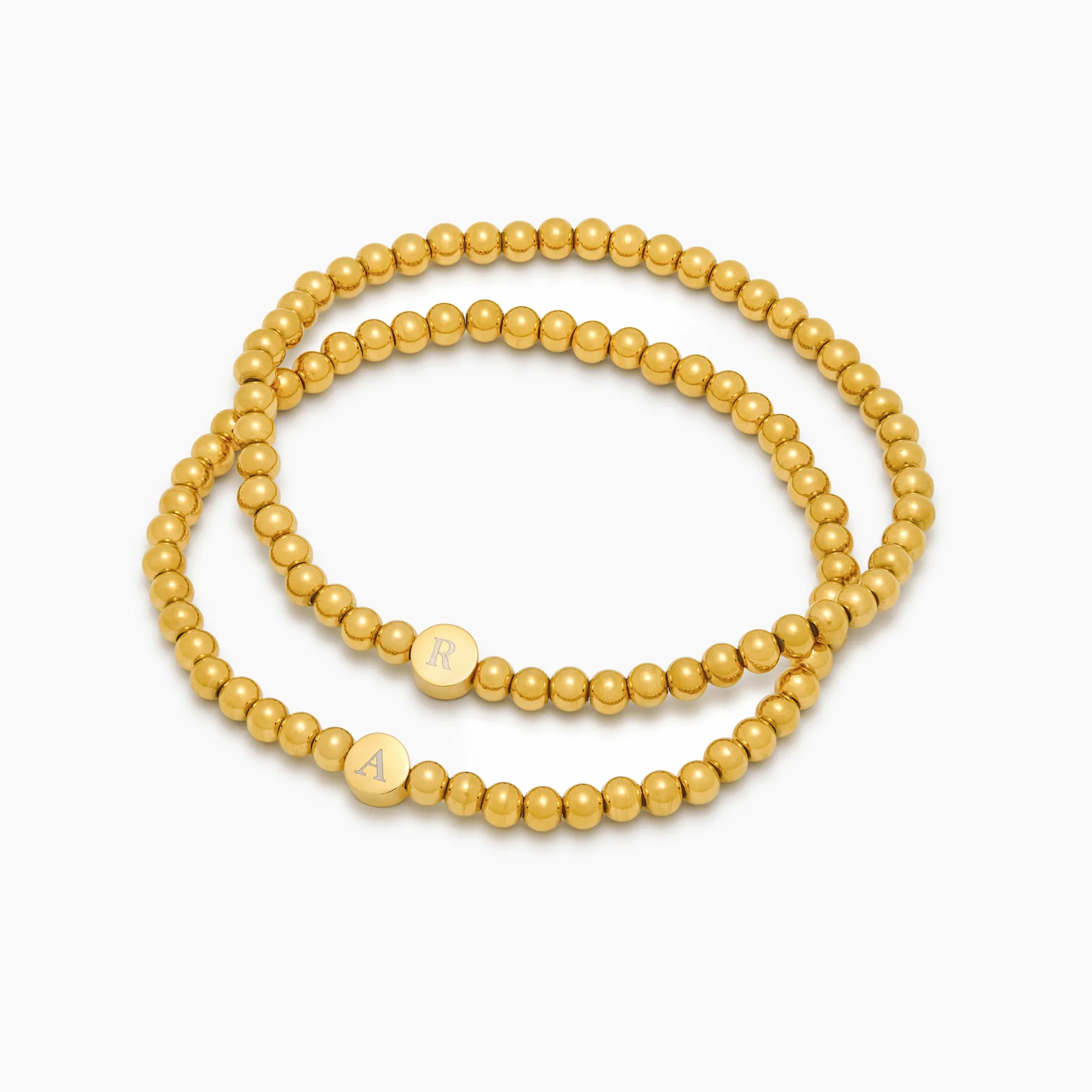Engraved Initial Beaded Bracelet - Image 4