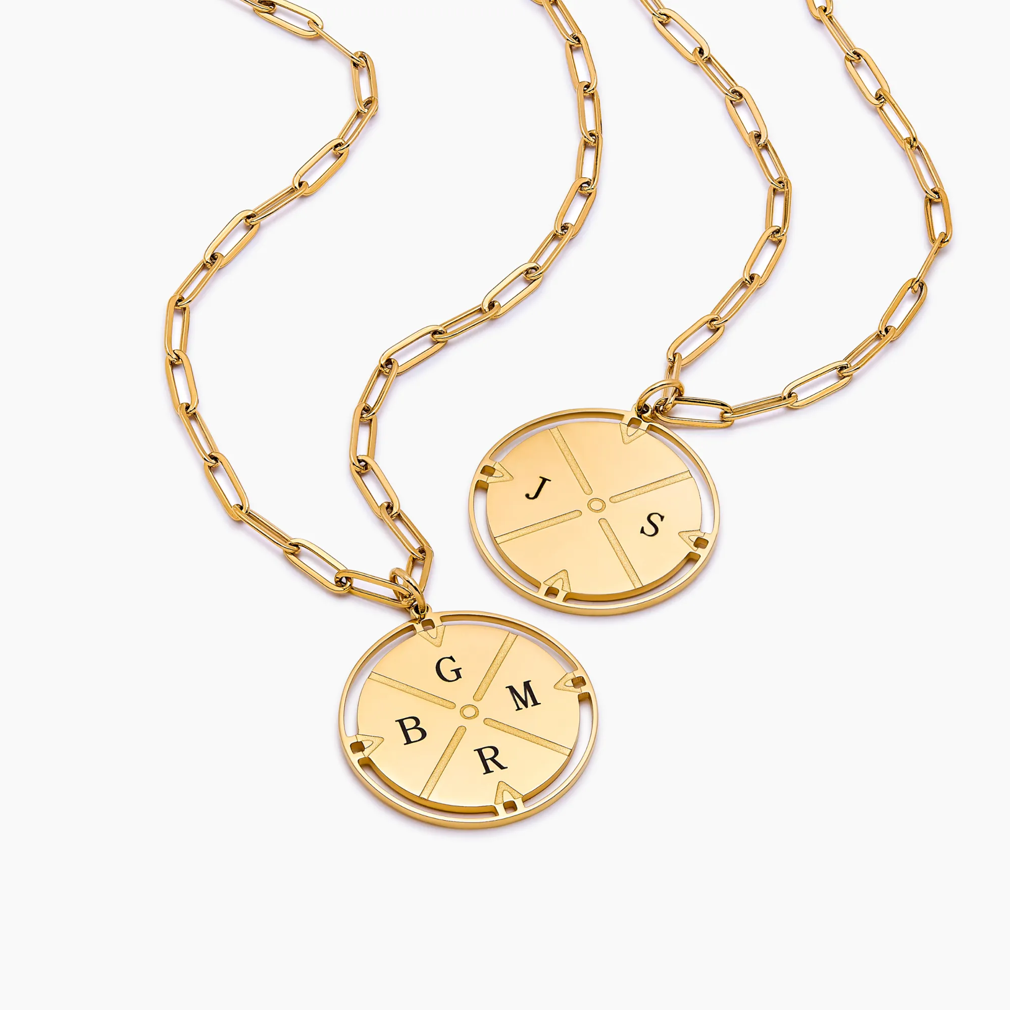 Engraved Initial Compass Necklace - Image 4