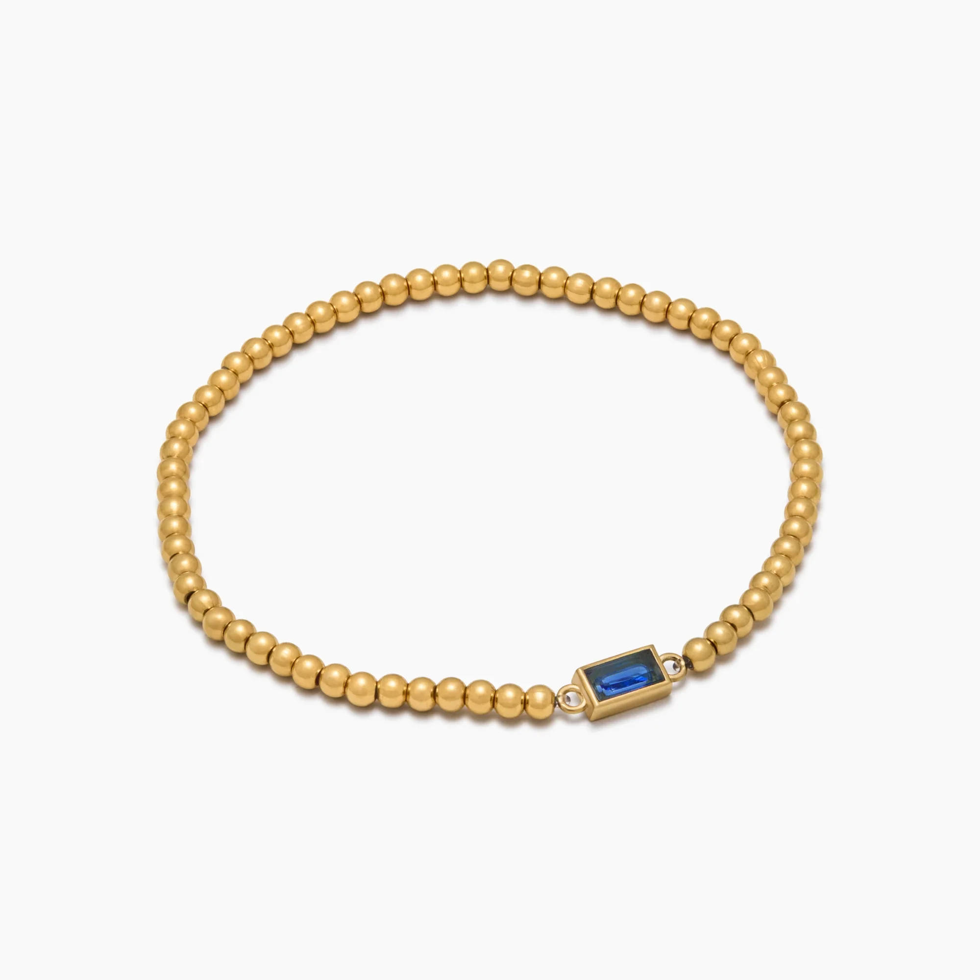 Gold Beaded Birthstone Bracelet - Image 7