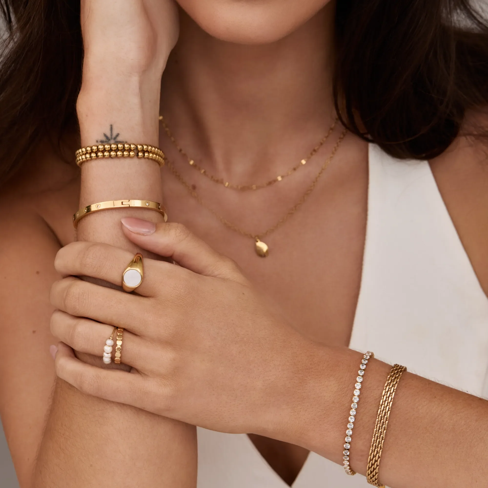 Golden Beaded Ring - Image 3