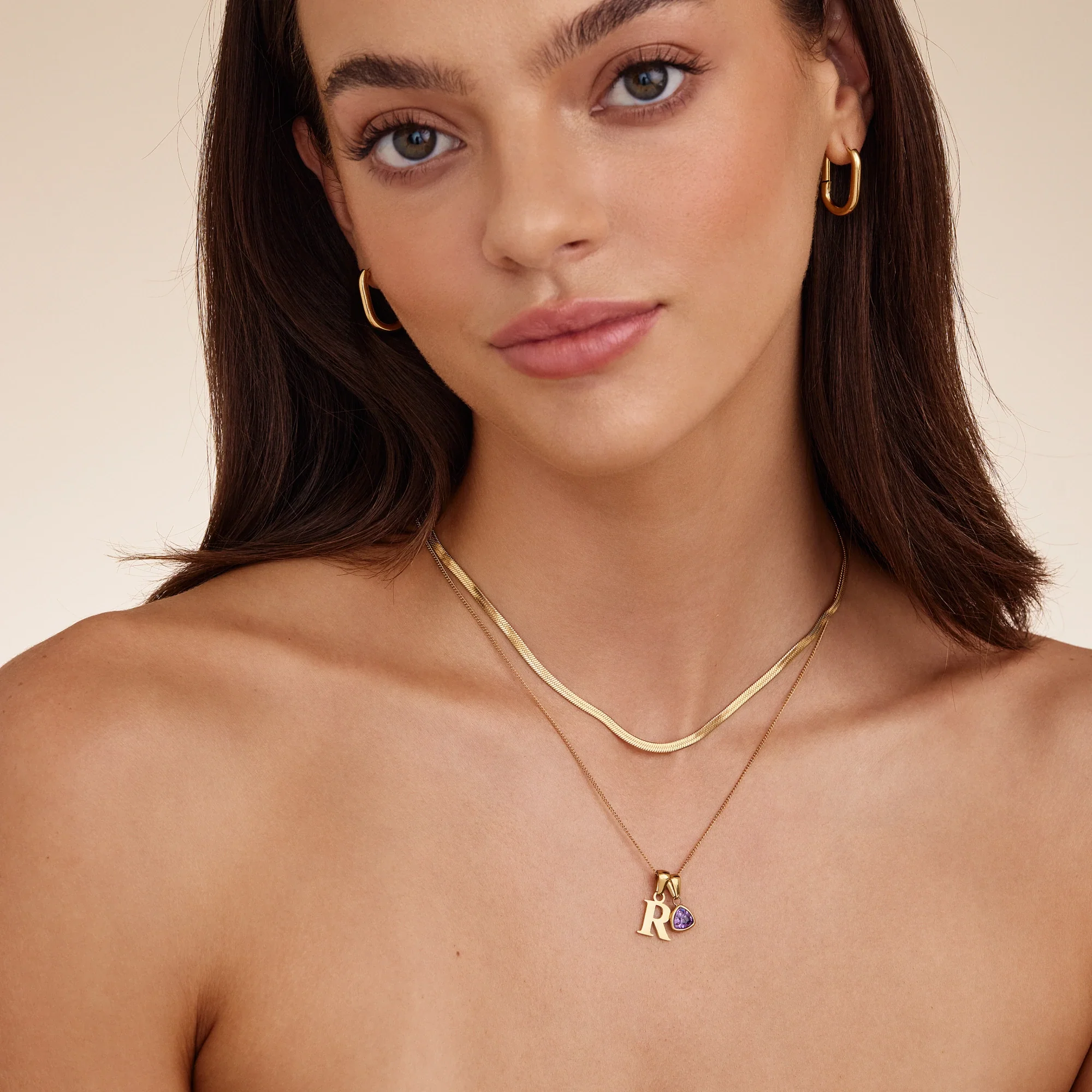 Initial Birthstone Charm Necklace - Image 5