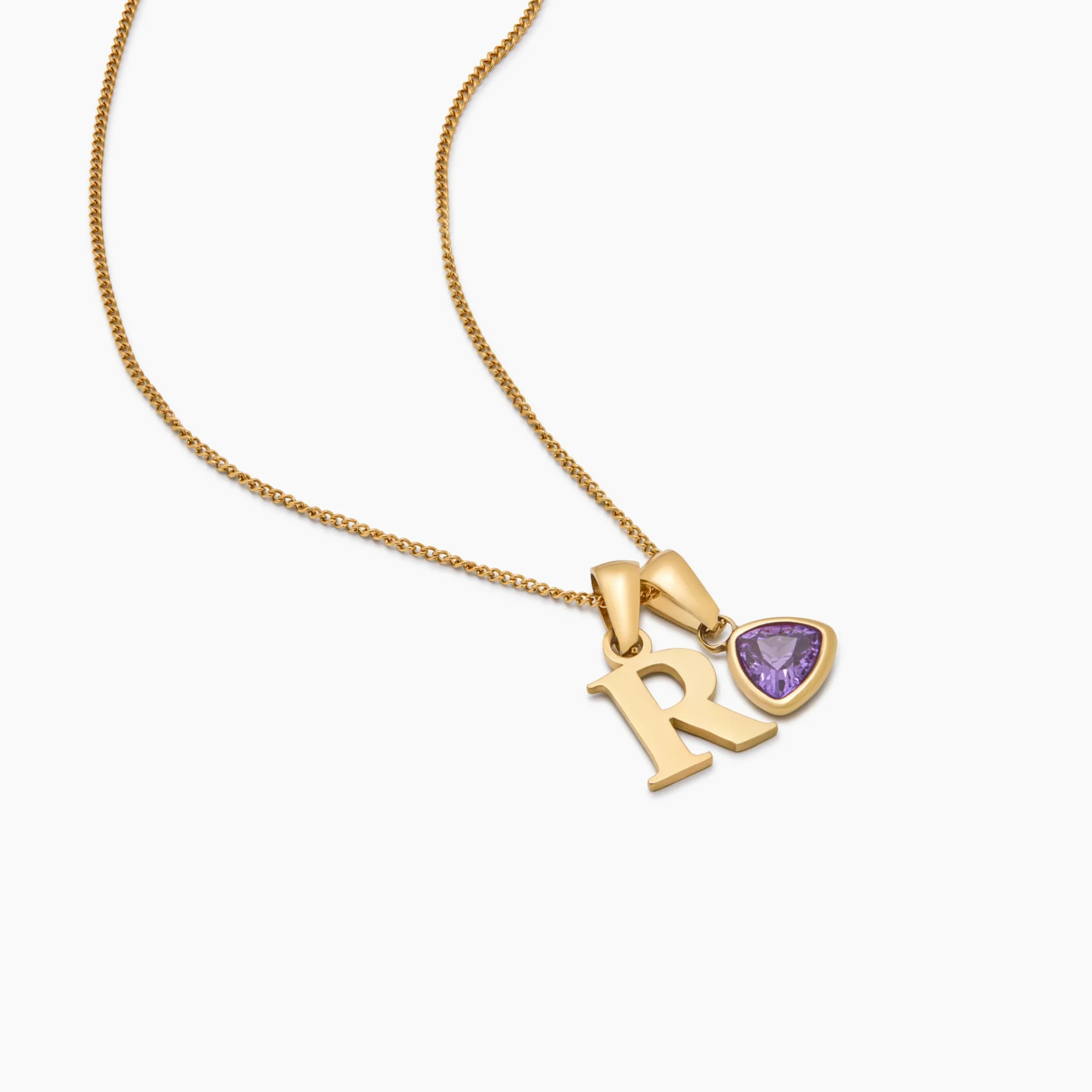 Initial Birthstone Charm Necklace - Image 7