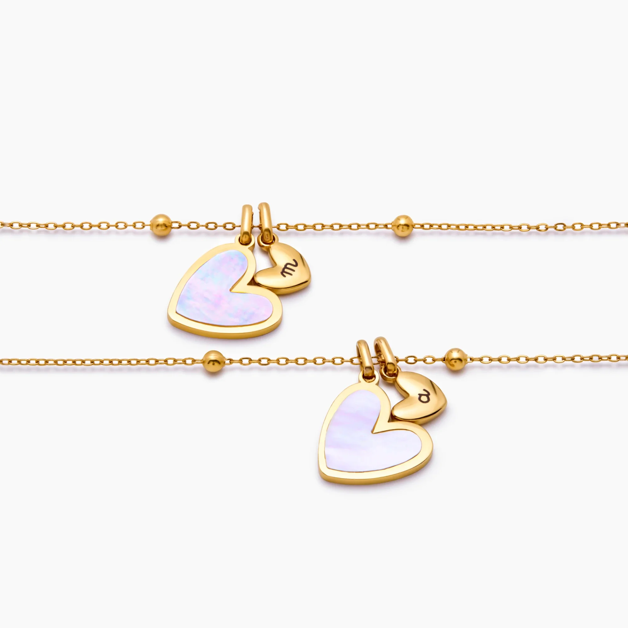 Initial Heart Duo Necklace - Image 4