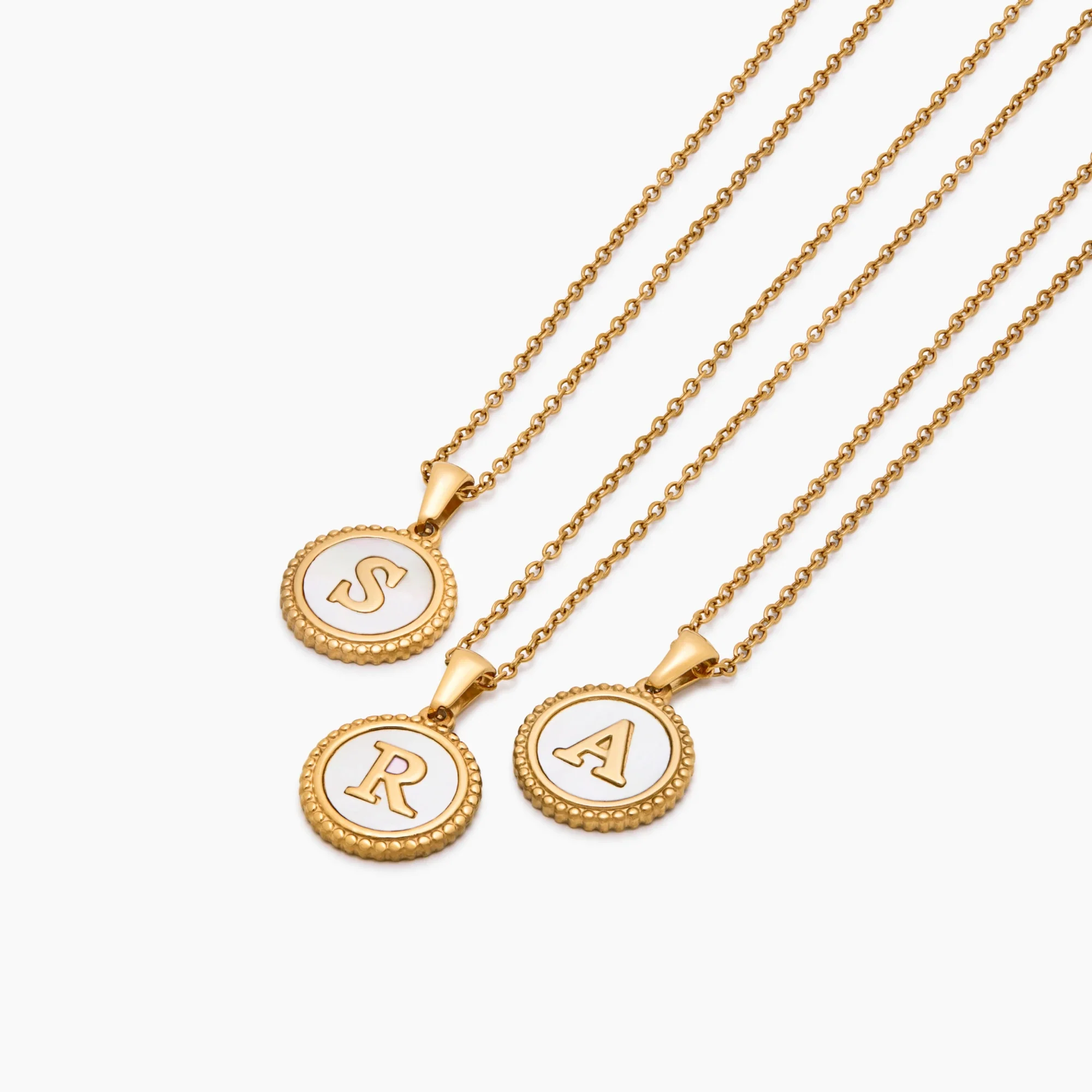 Mother Of Pearl Initial Pendant Necklace - Image 3