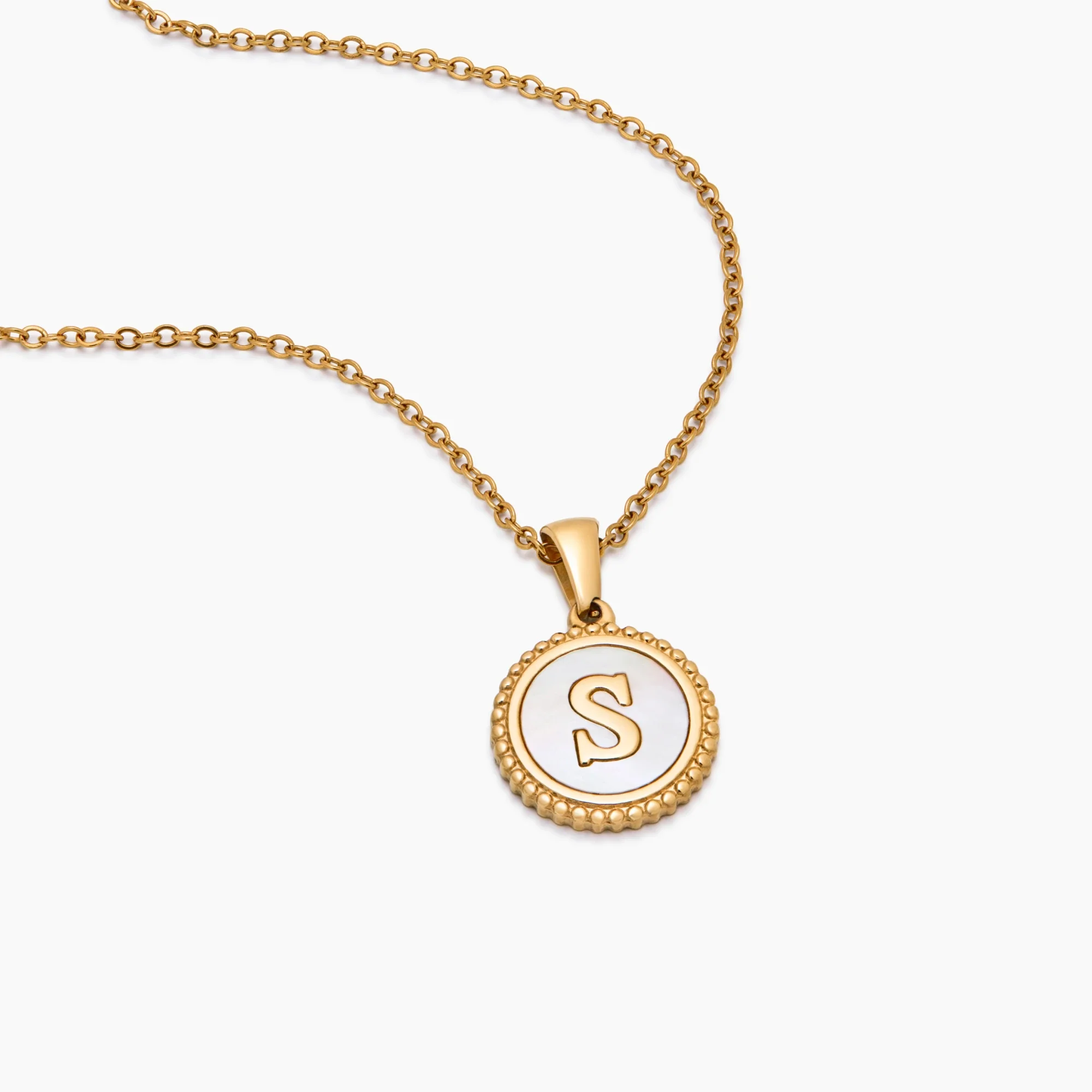 Mother Of Pearl Initial Pendant Necklace - Image 5