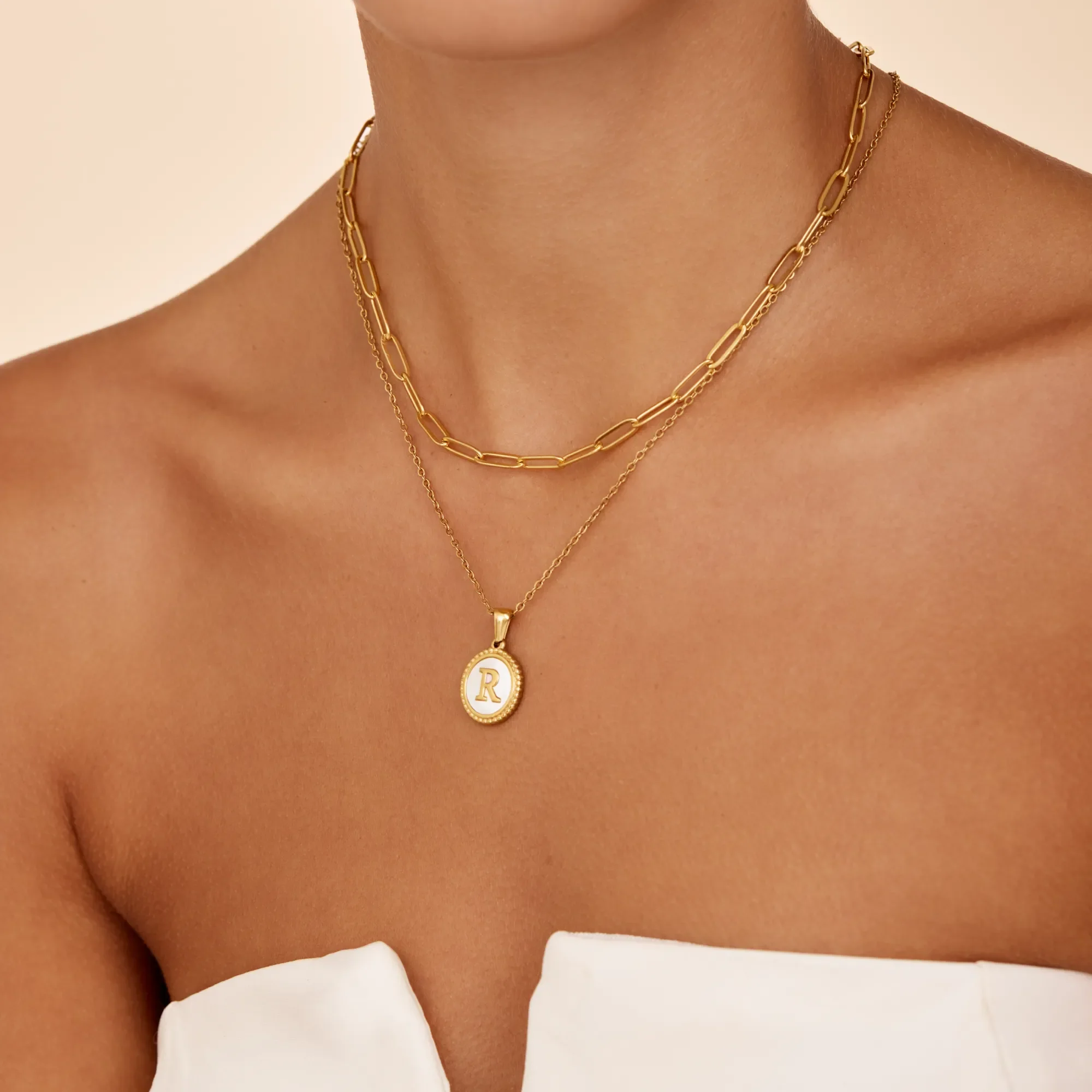 Mother Of Pearl Initial Pendant Necklace - Image 6
