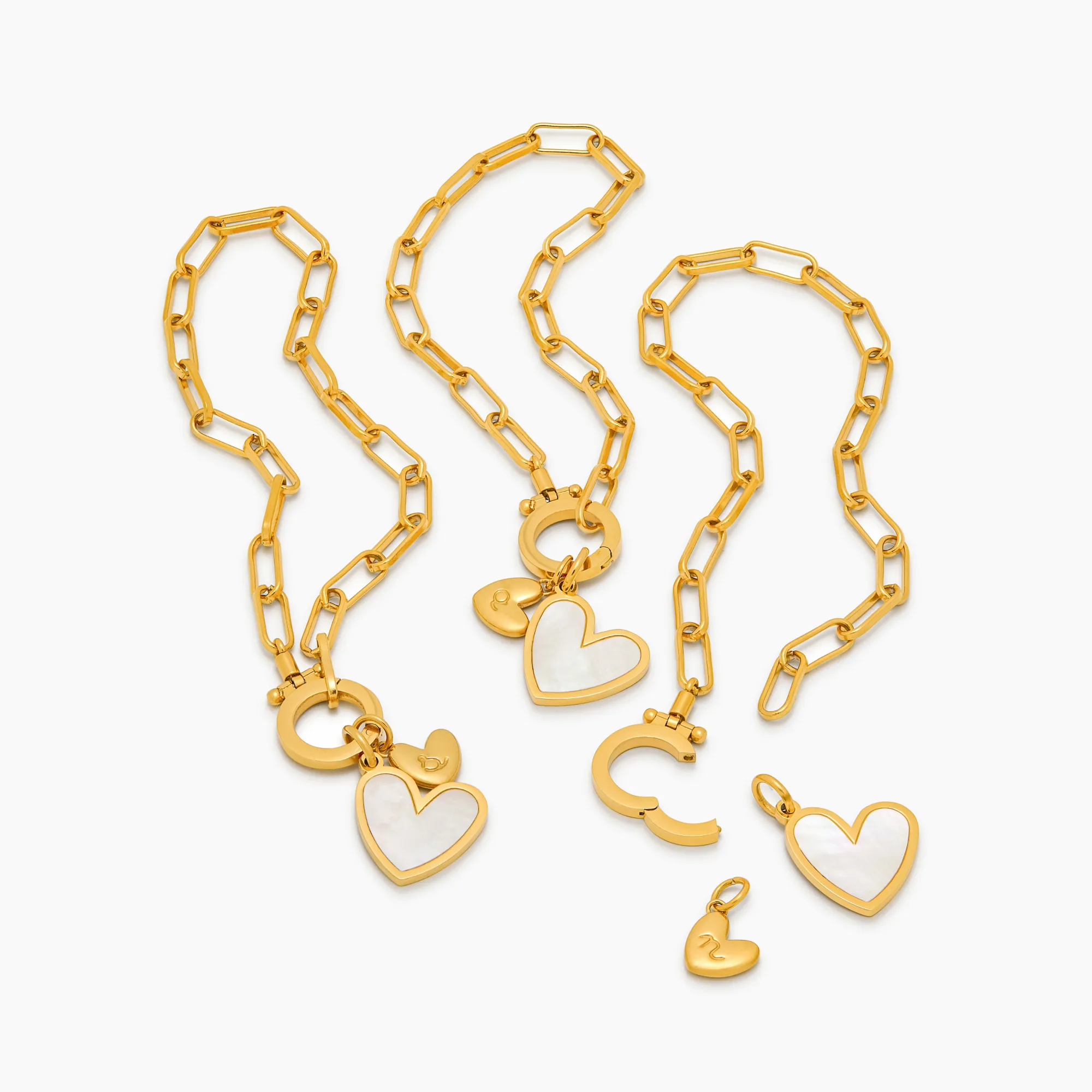 Paperclip Initial Heart Duo Bracelet - Image 5