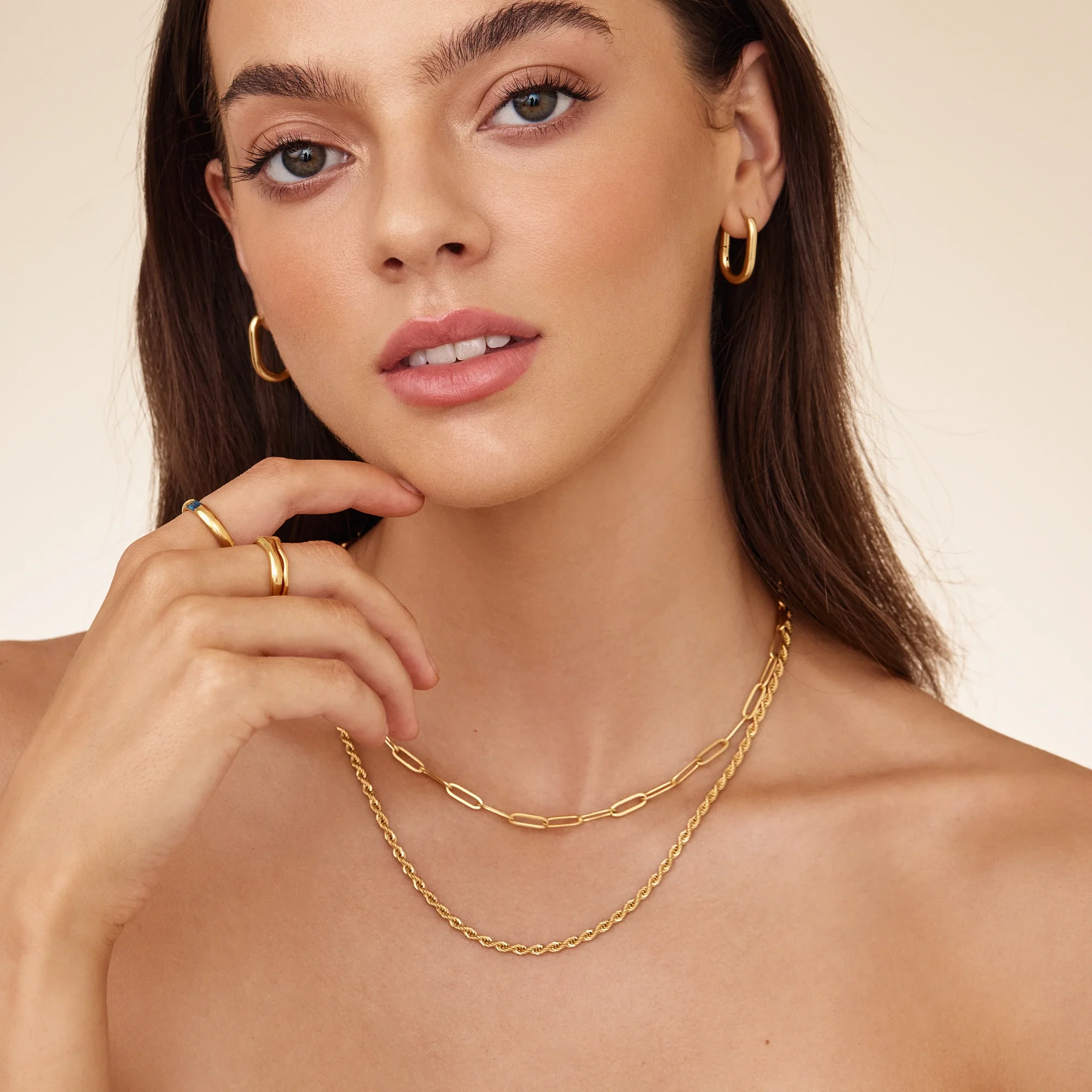 Paperclip & Rope Chain Layered Necklace - Image 2