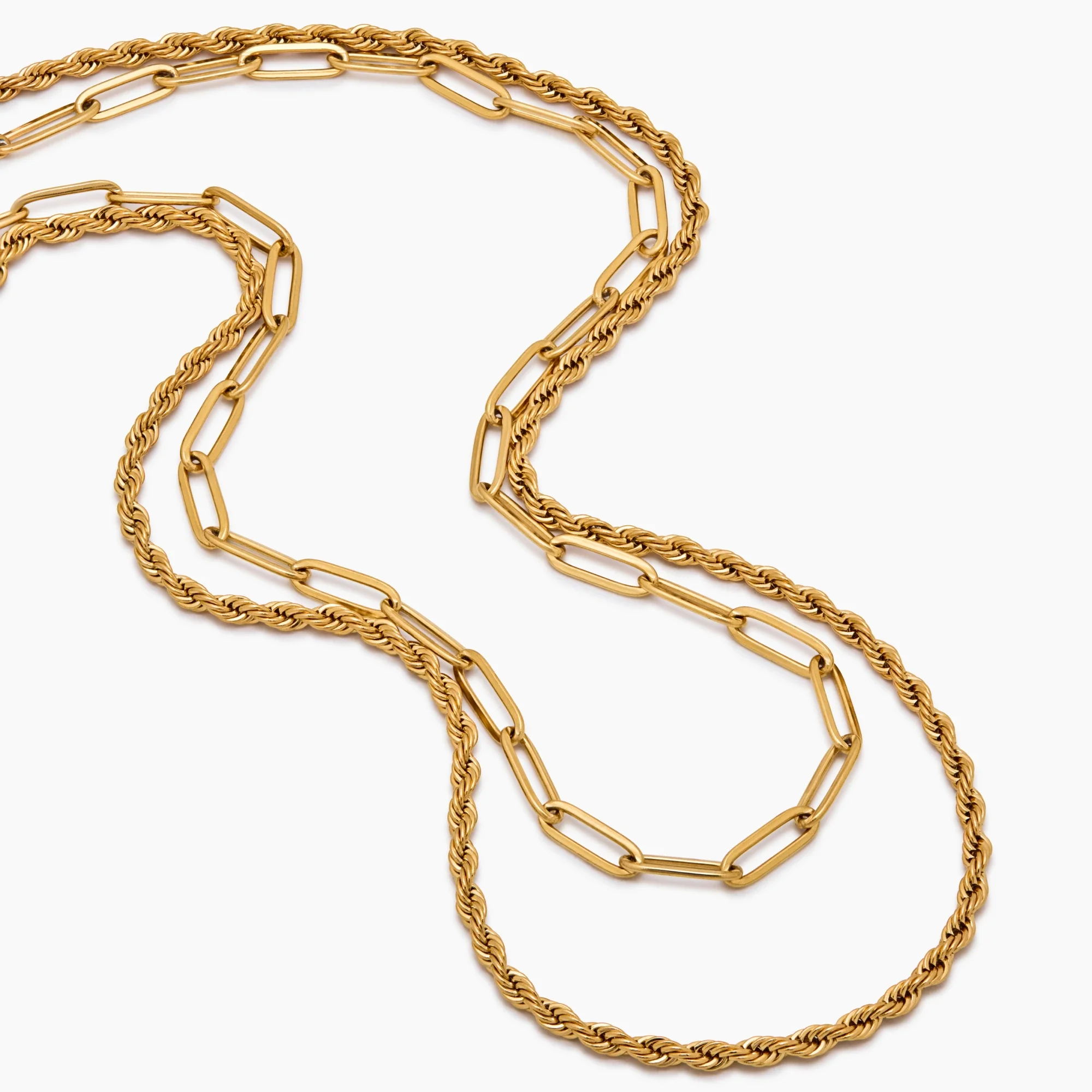 Paperclip & Rope Chain Layered Necklace - Image 6