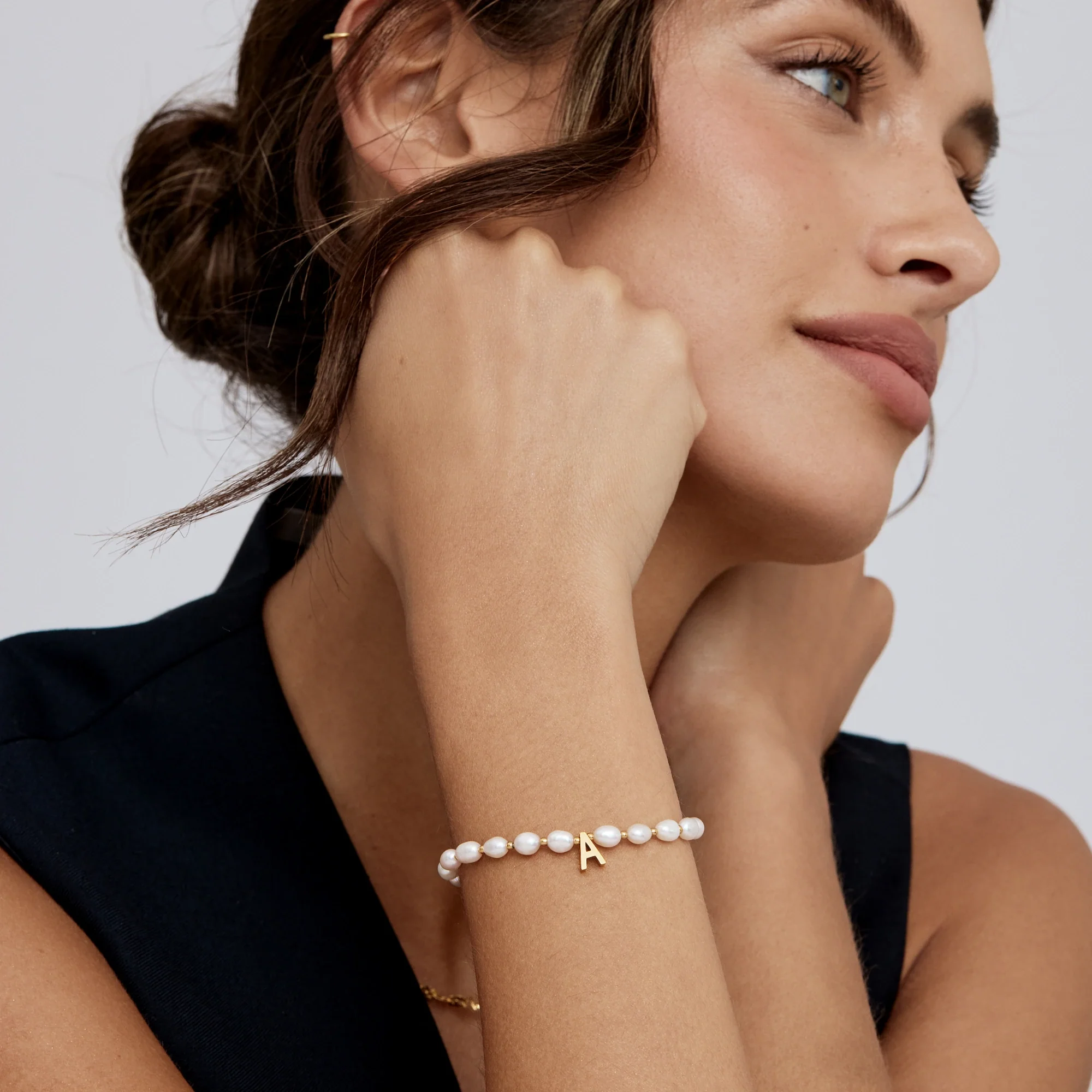Pearl Initial Charm Bracelet - Image 3