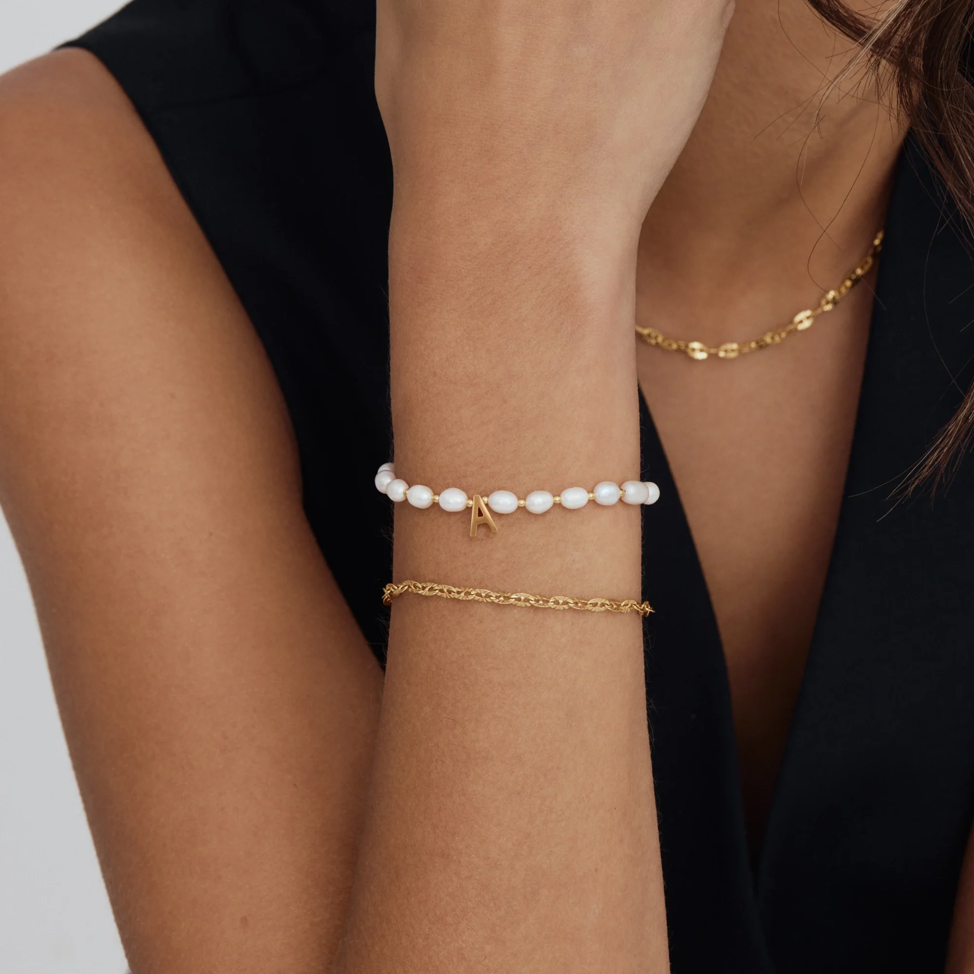 Pearl Initial Charm Bracelet - Image 7