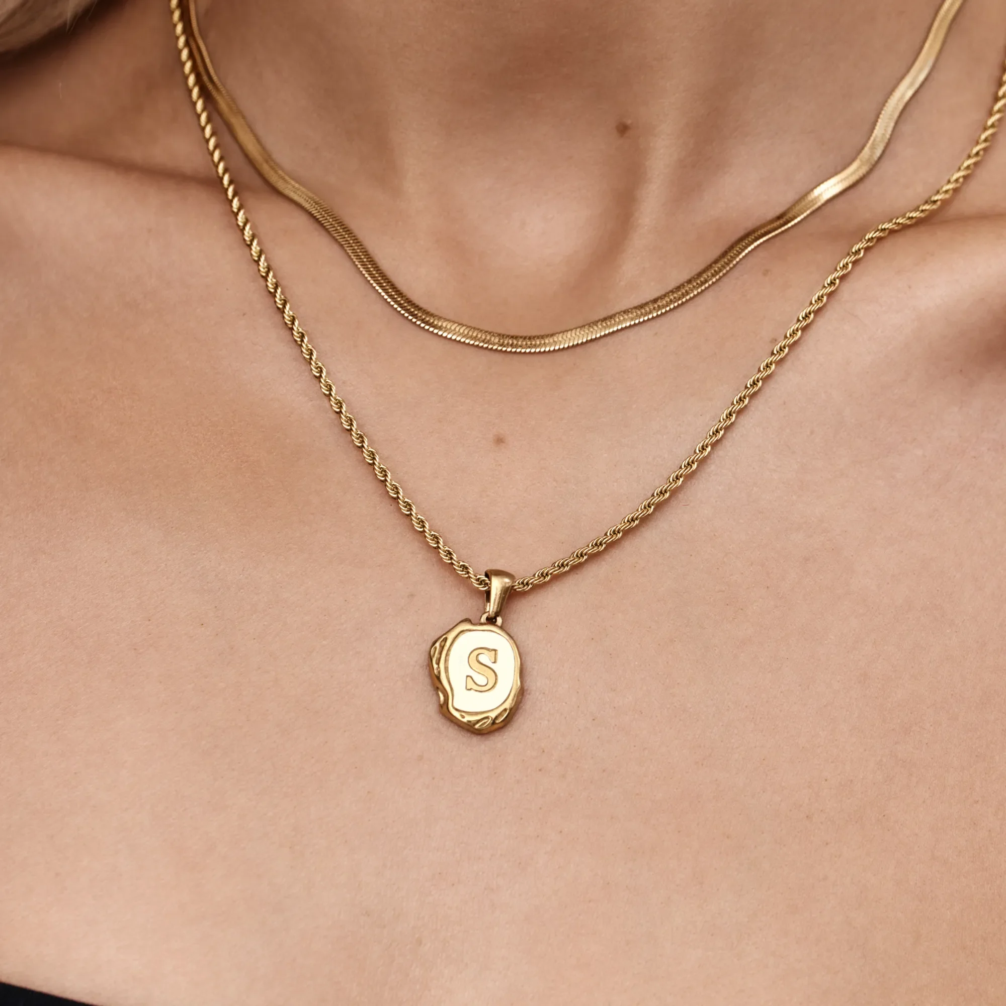 Pearl Initial Pendant Necklace - Image 4