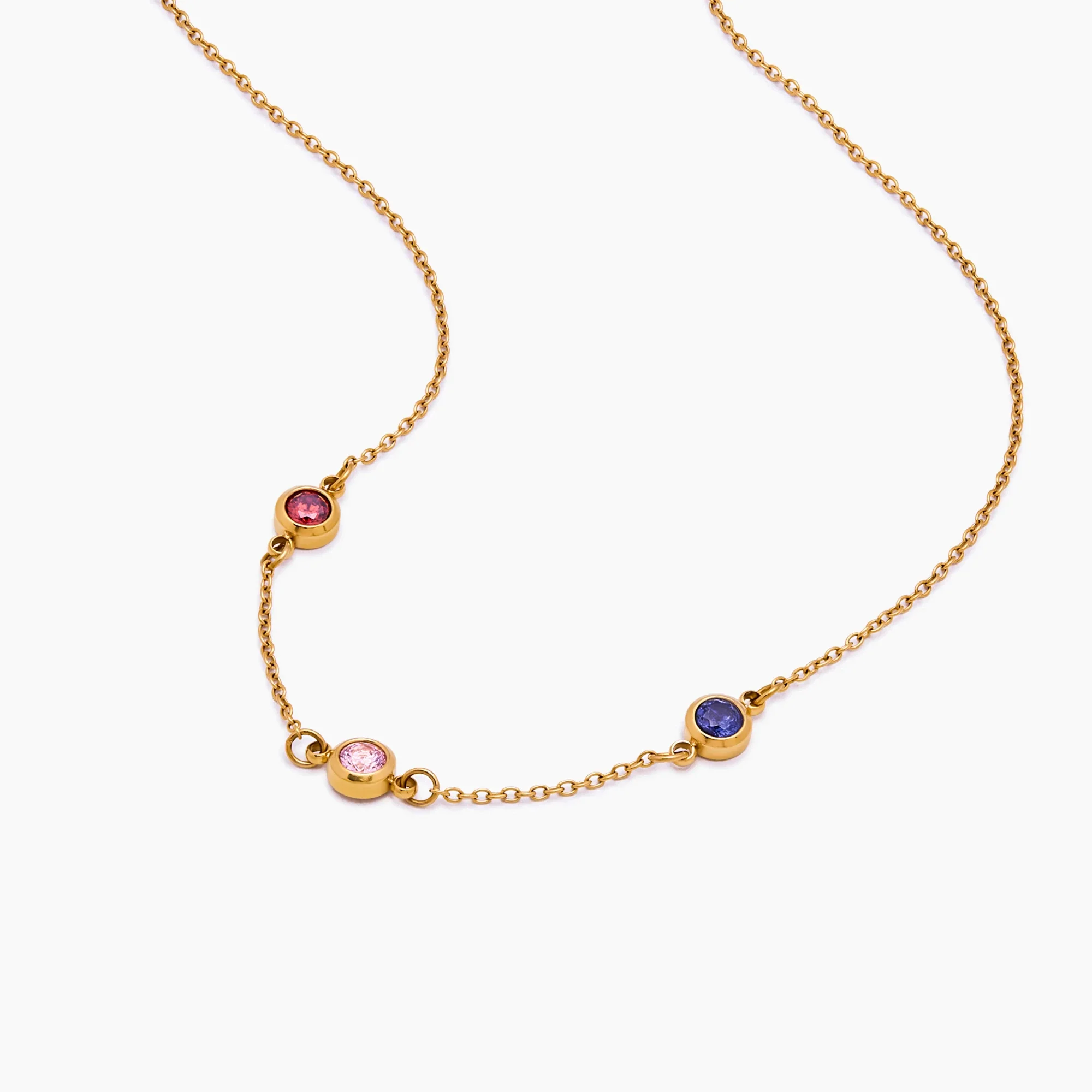 Personalized Multi-Birthstone Necklace - Image 4