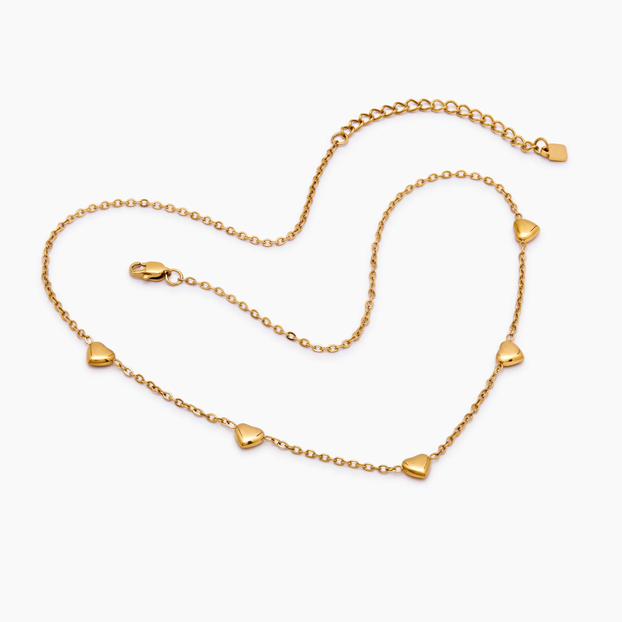 Puffed Heart Station Necklace - Image 4