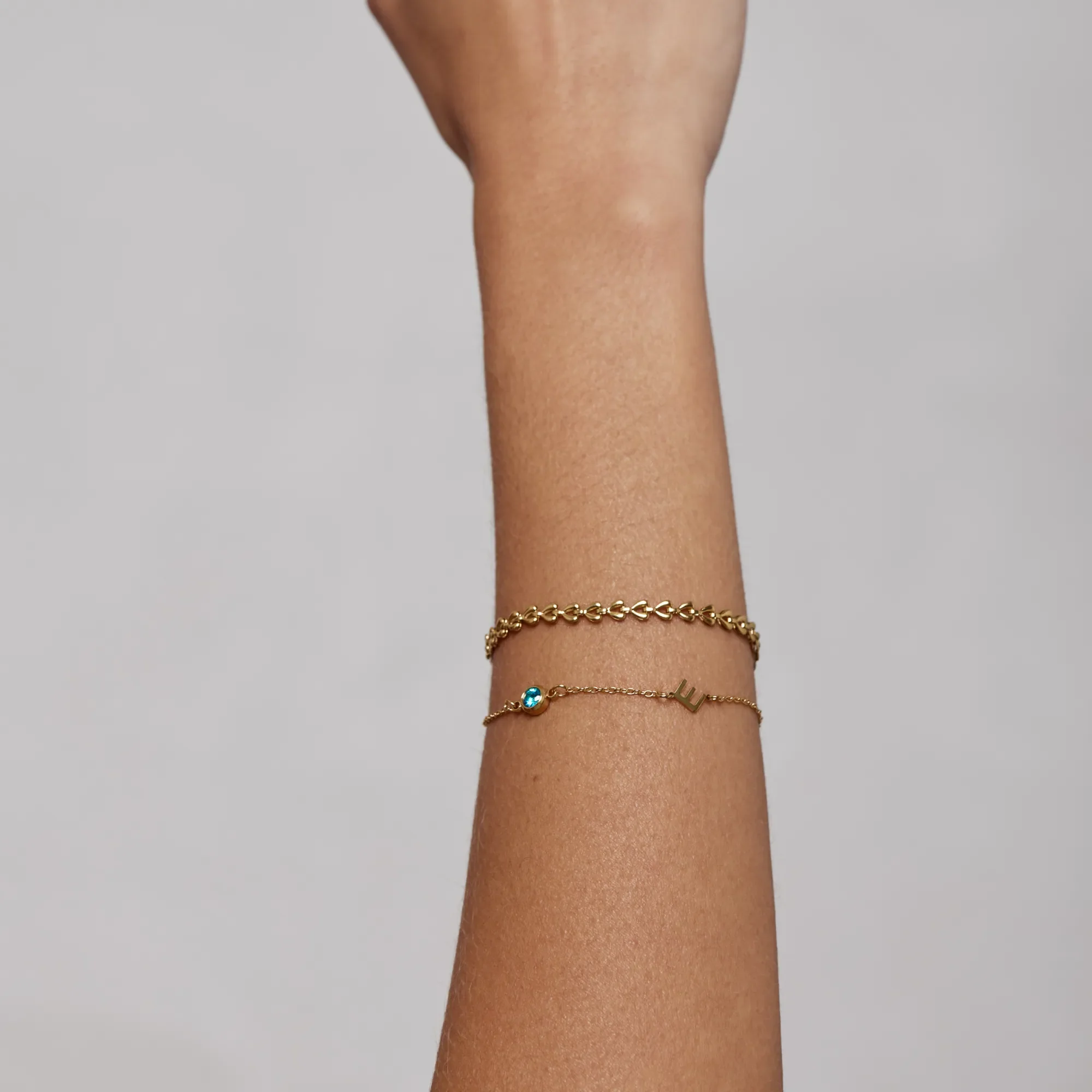 Side-Set Initial Birthstone Bracelet - Image 3