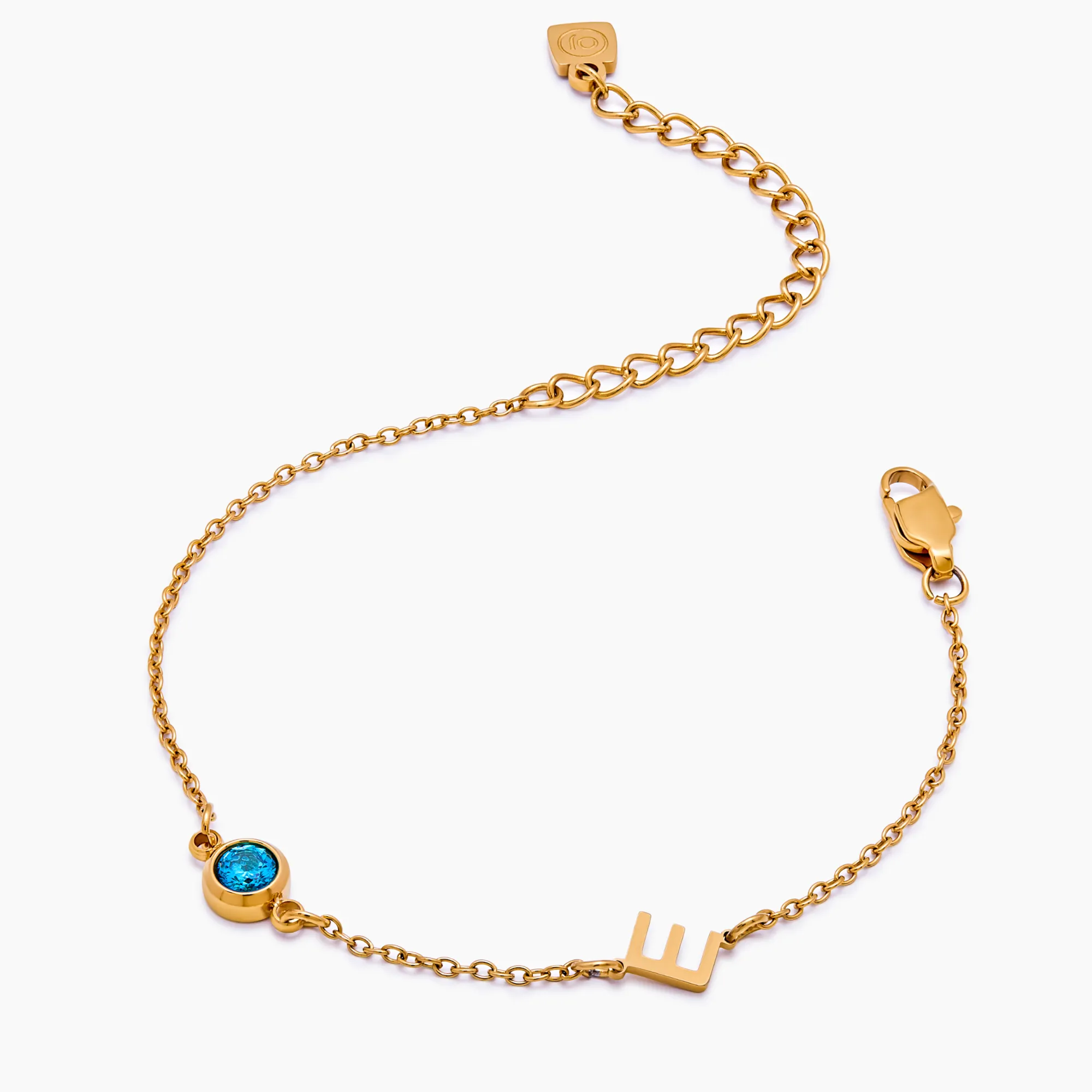 Side-Set Initial Birthstone Bracelet - Image 5