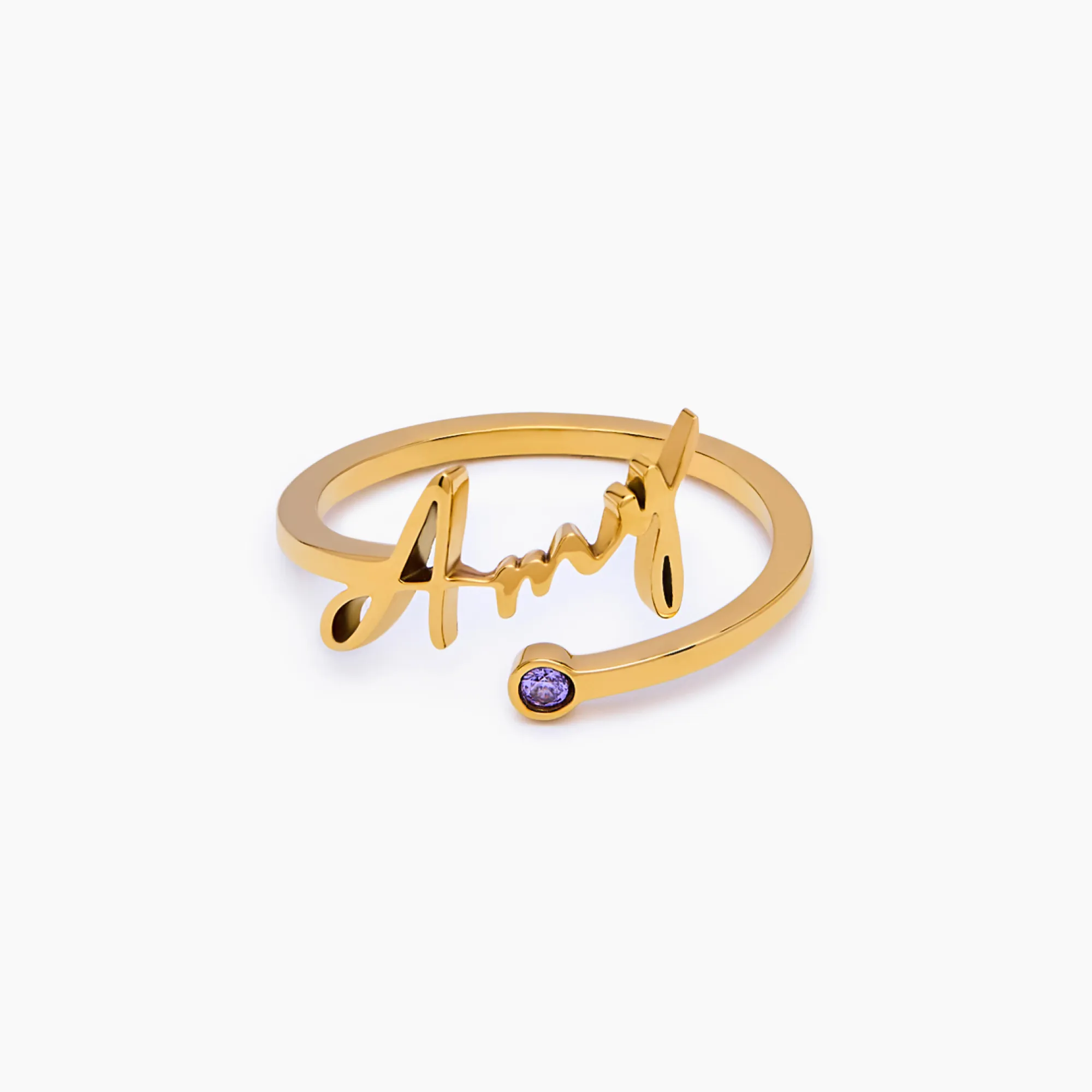 Signature Name and Birthstone Ring - Image 4