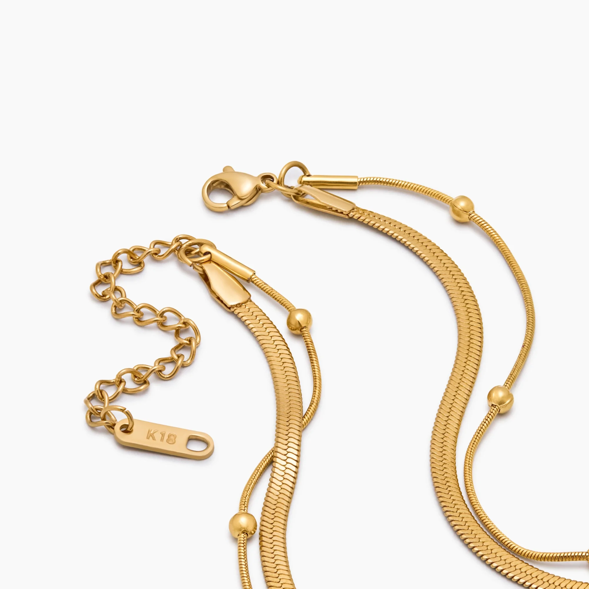 Snake & Satellite Chain Layered Necklace - Image 4