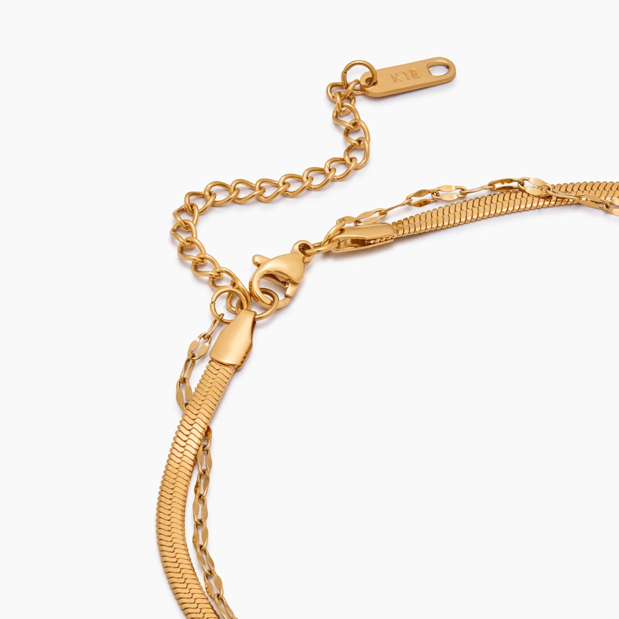 Snake & Sequin Chain Layered Necklace - Image 4