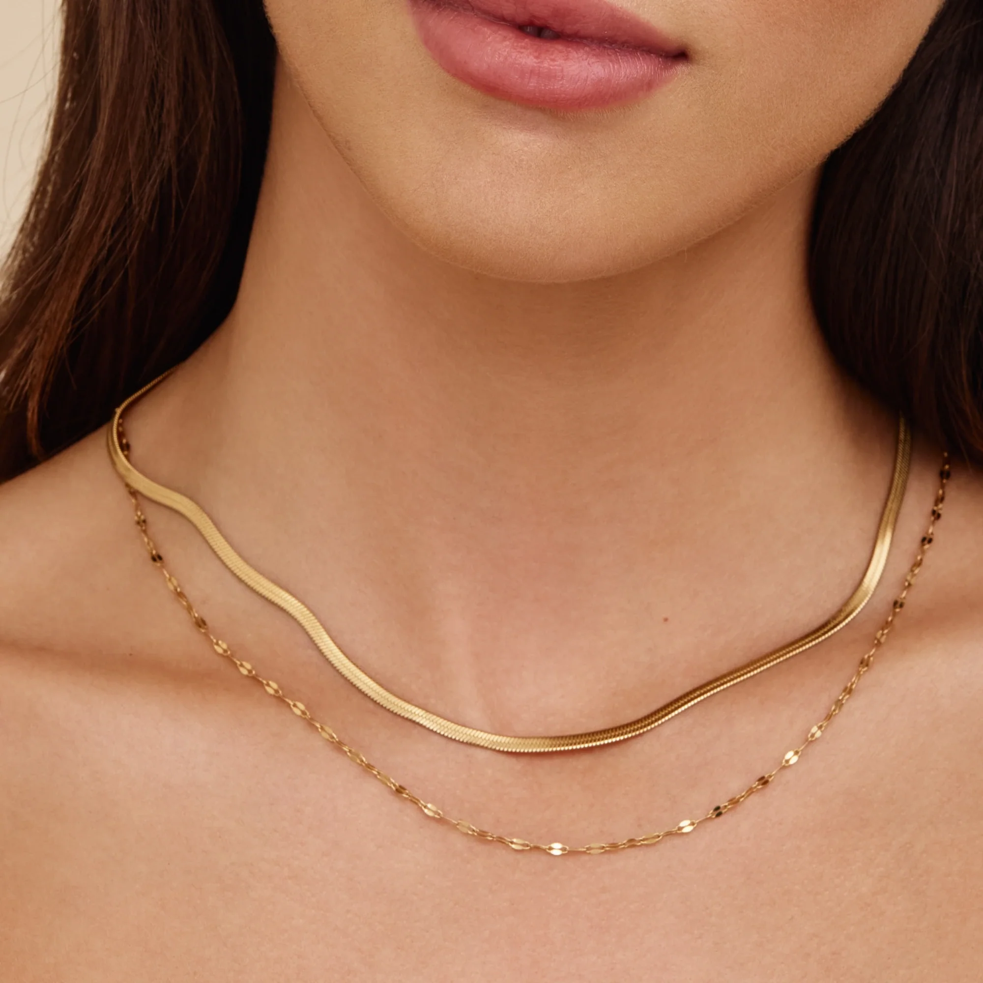 Snake & Sequin Chain Layered Necklace - Image 5